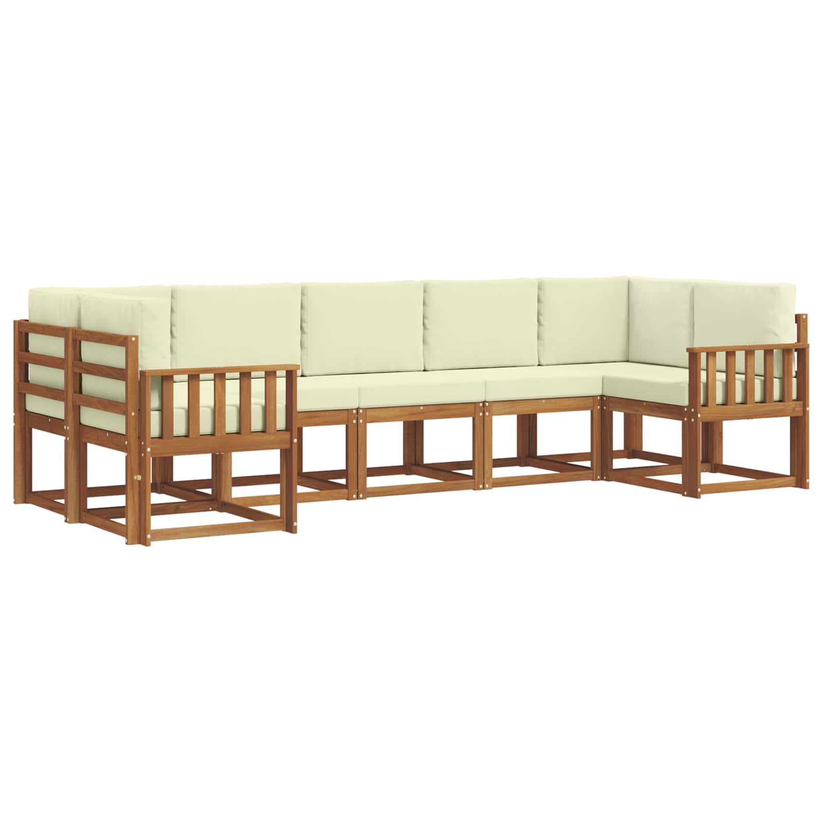 Outdoor-Sofagarnitur 7 stk. Natur und Creme