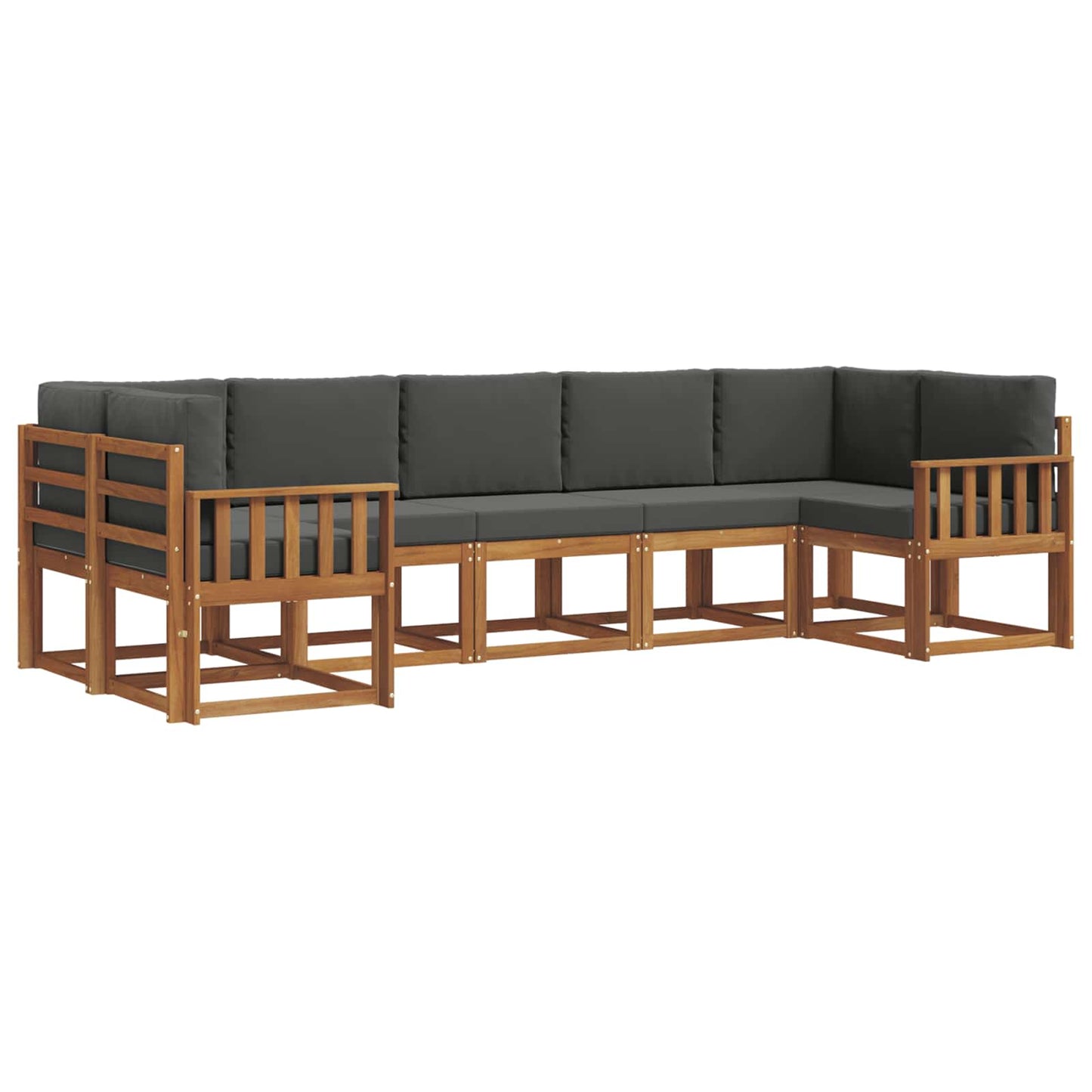 Outdoor-Sofagarnitur 7 stk. Natur und Anthrazit