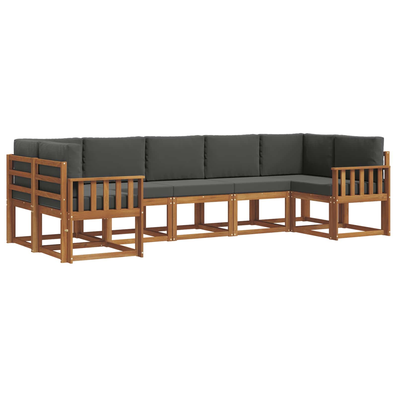 Outdoor-Sofagarnitur 7 stk. Natur und Anthrazit
