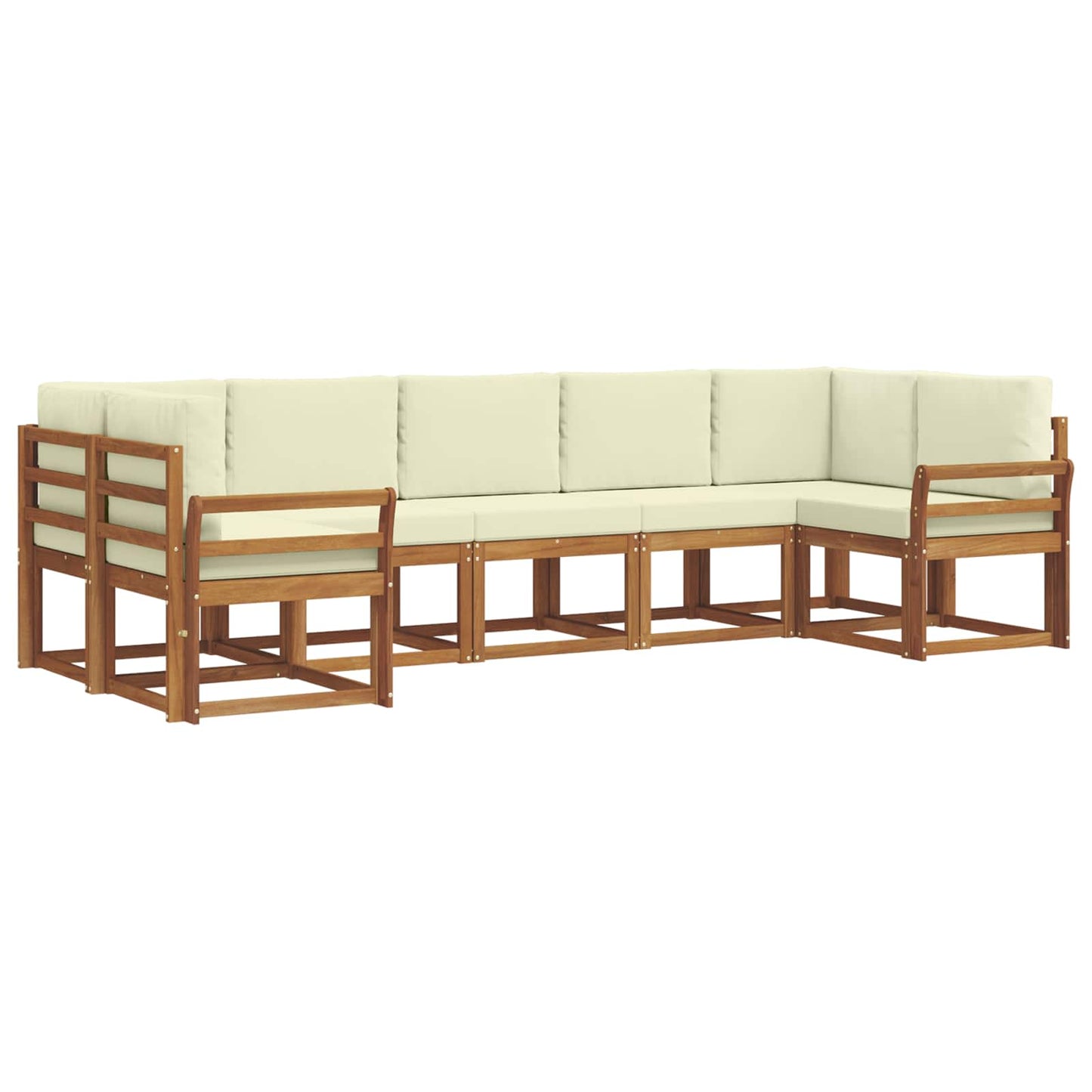 Outdoor-Sofagarnitur 7 stk. Natur und Creme