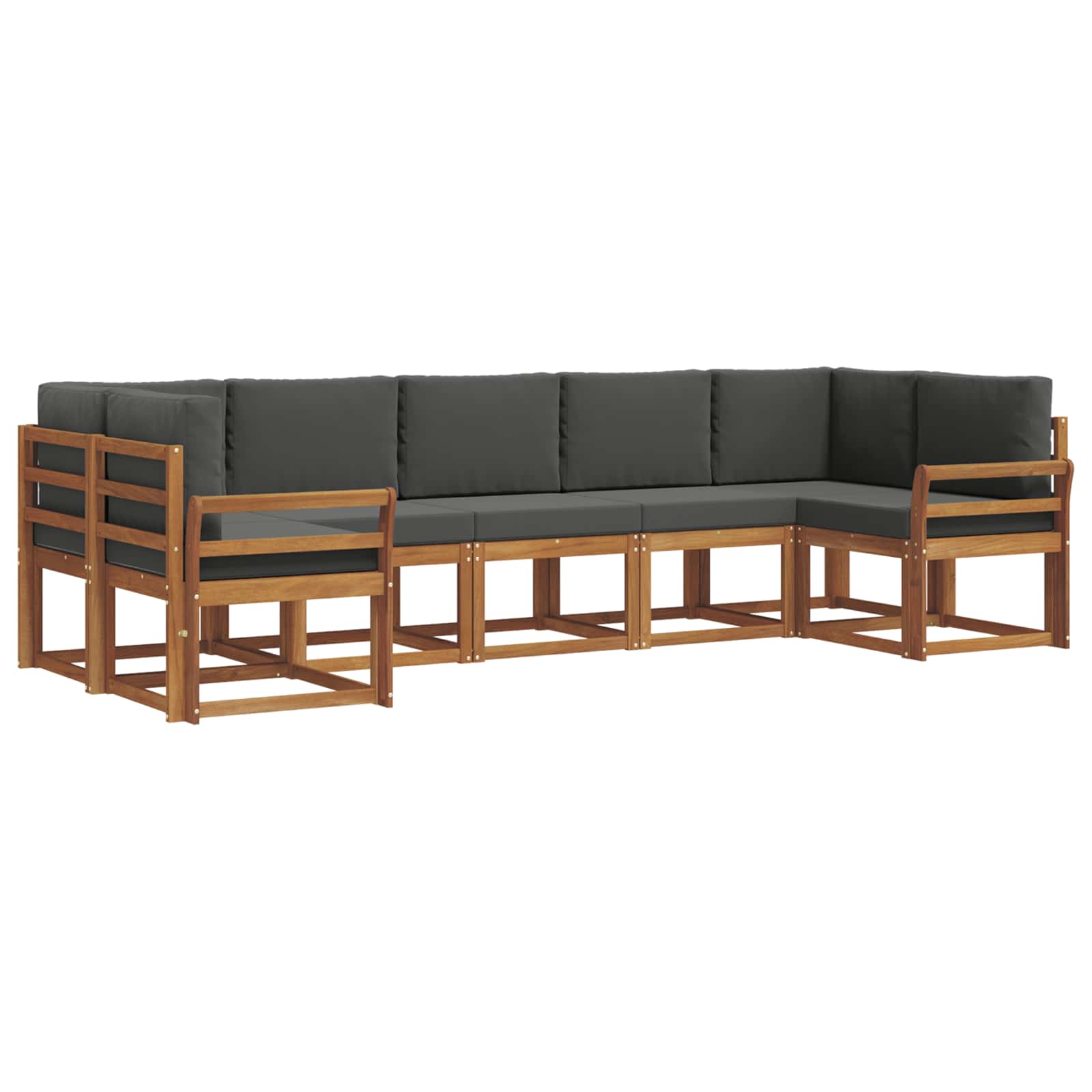 Outdoor-Sofagarnitur 7 stk. Natur und Anthrazit