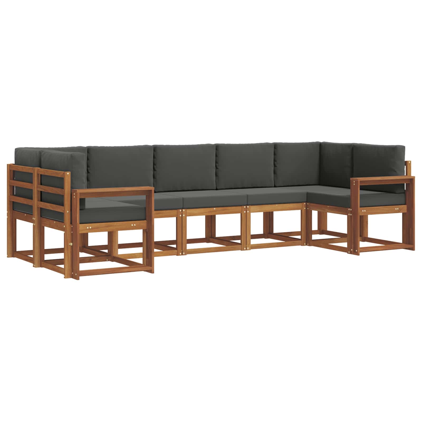 Outdoor-Sofagarnitur 7 stk. Natur und Anthrazit