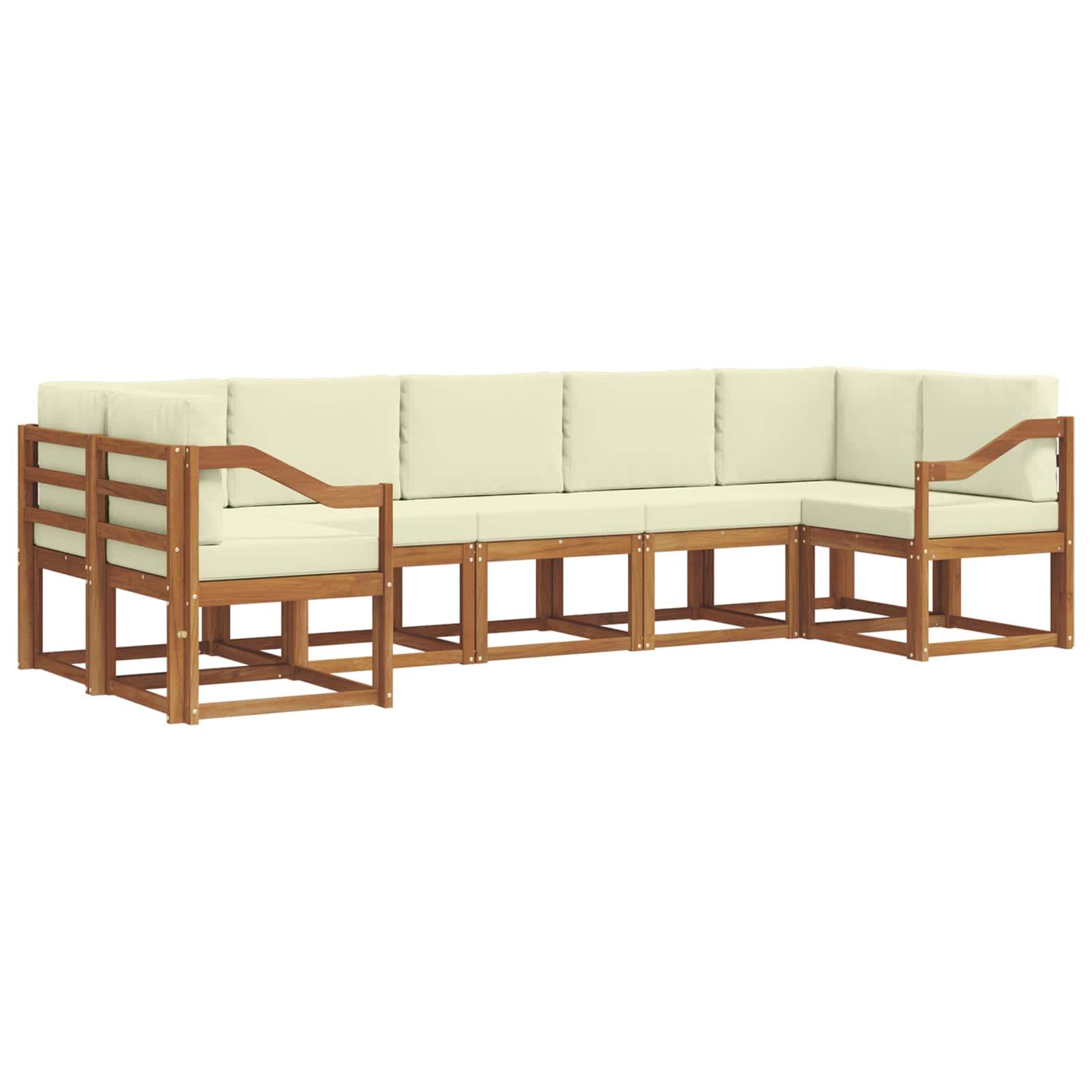 Outdoor-Sofagarnitur 7 stk. Natur und Creme