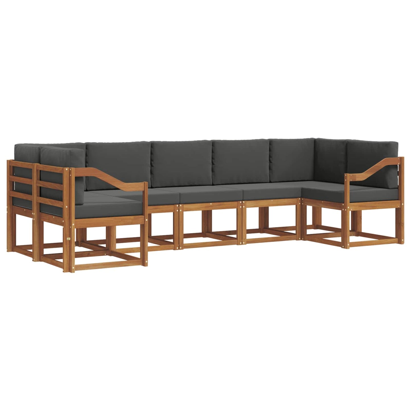 Outdoor-Sofagarnitur 7 stk. Natur und Anthrazit