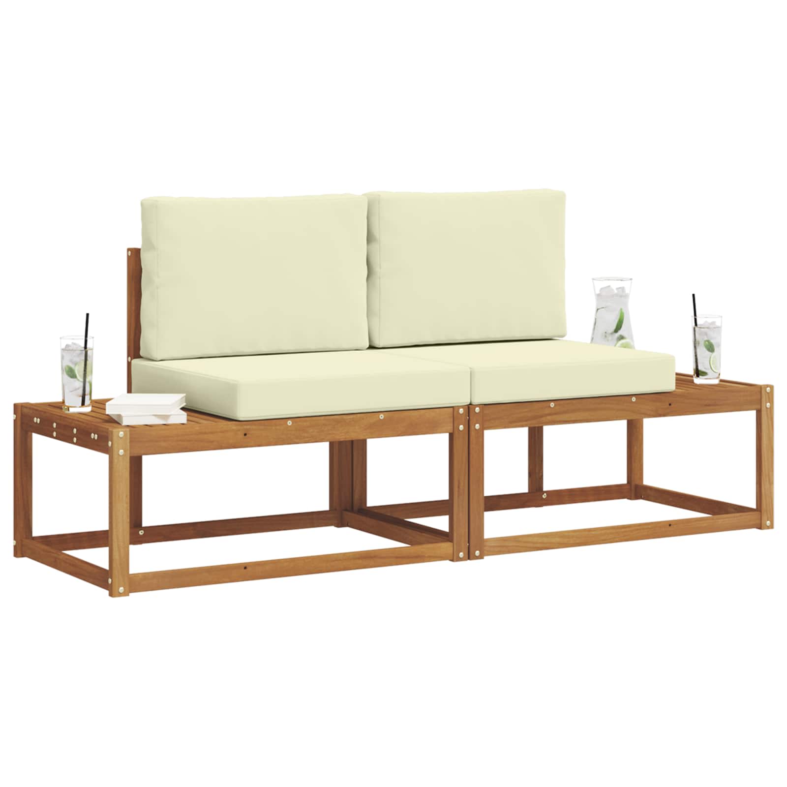 Outdoor-Sofagarnitur 2 stk. Natur