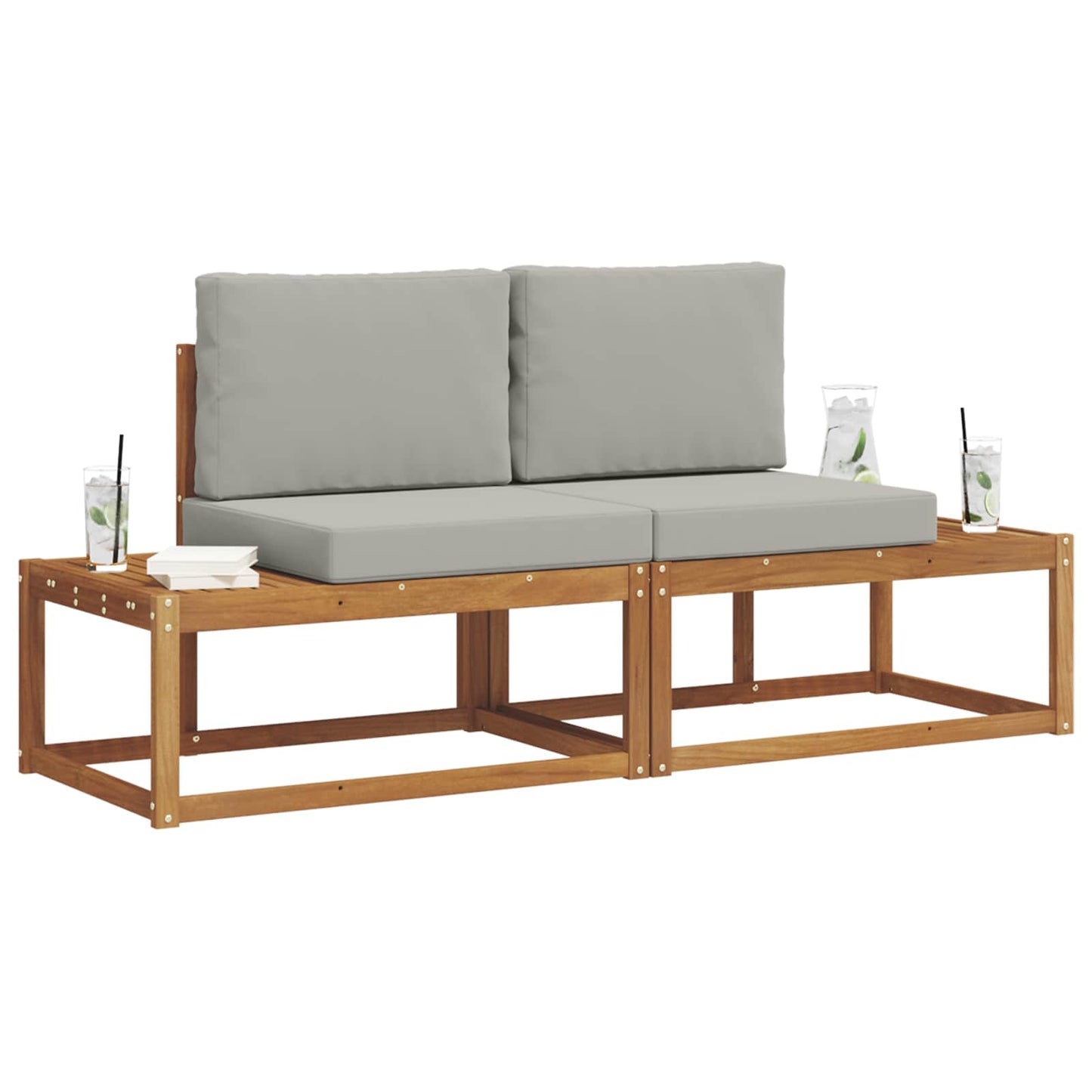 Outdoor-Sofagarnitur 2 stk. Natur