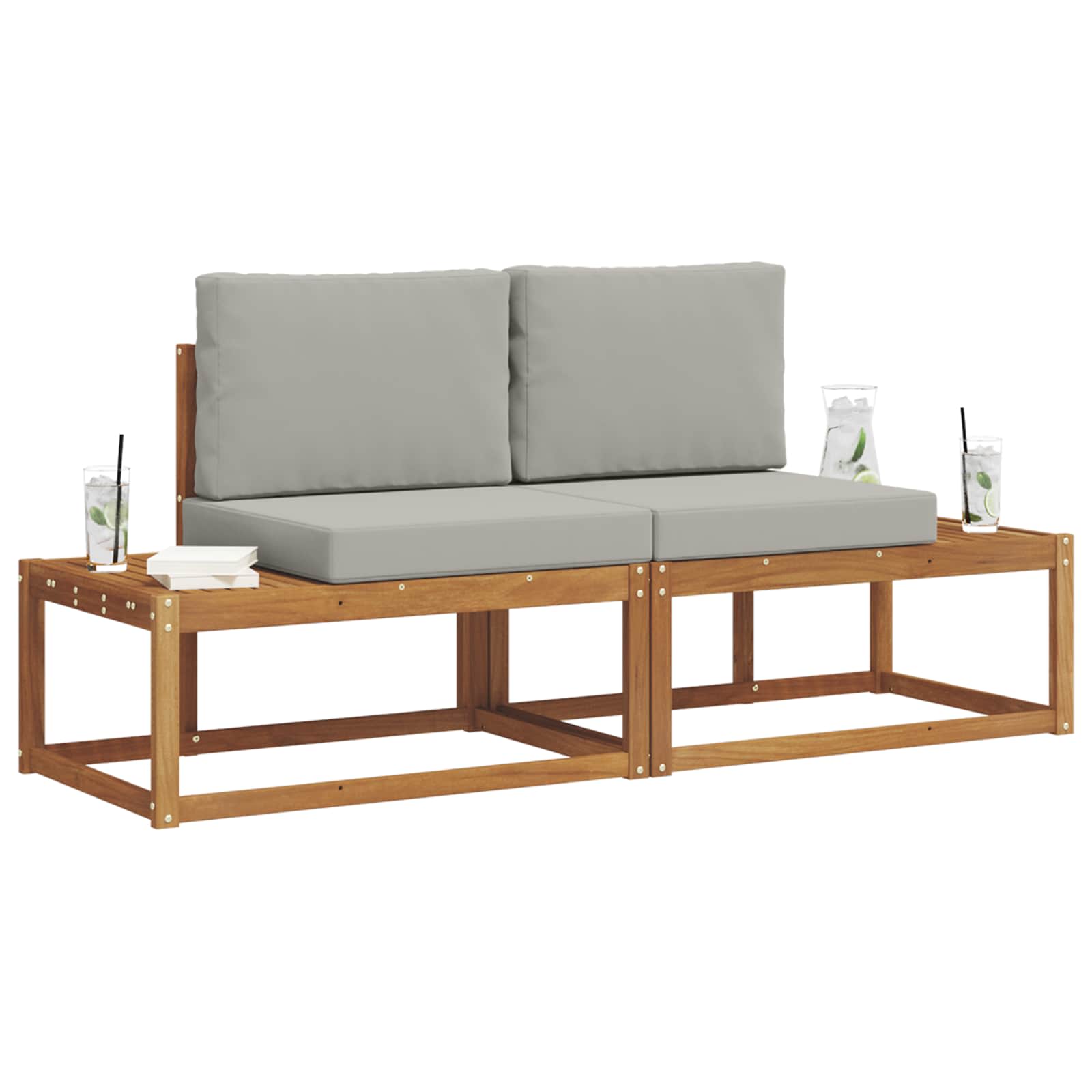 Outdoor-Sofagarnitur 2 stk. Natur