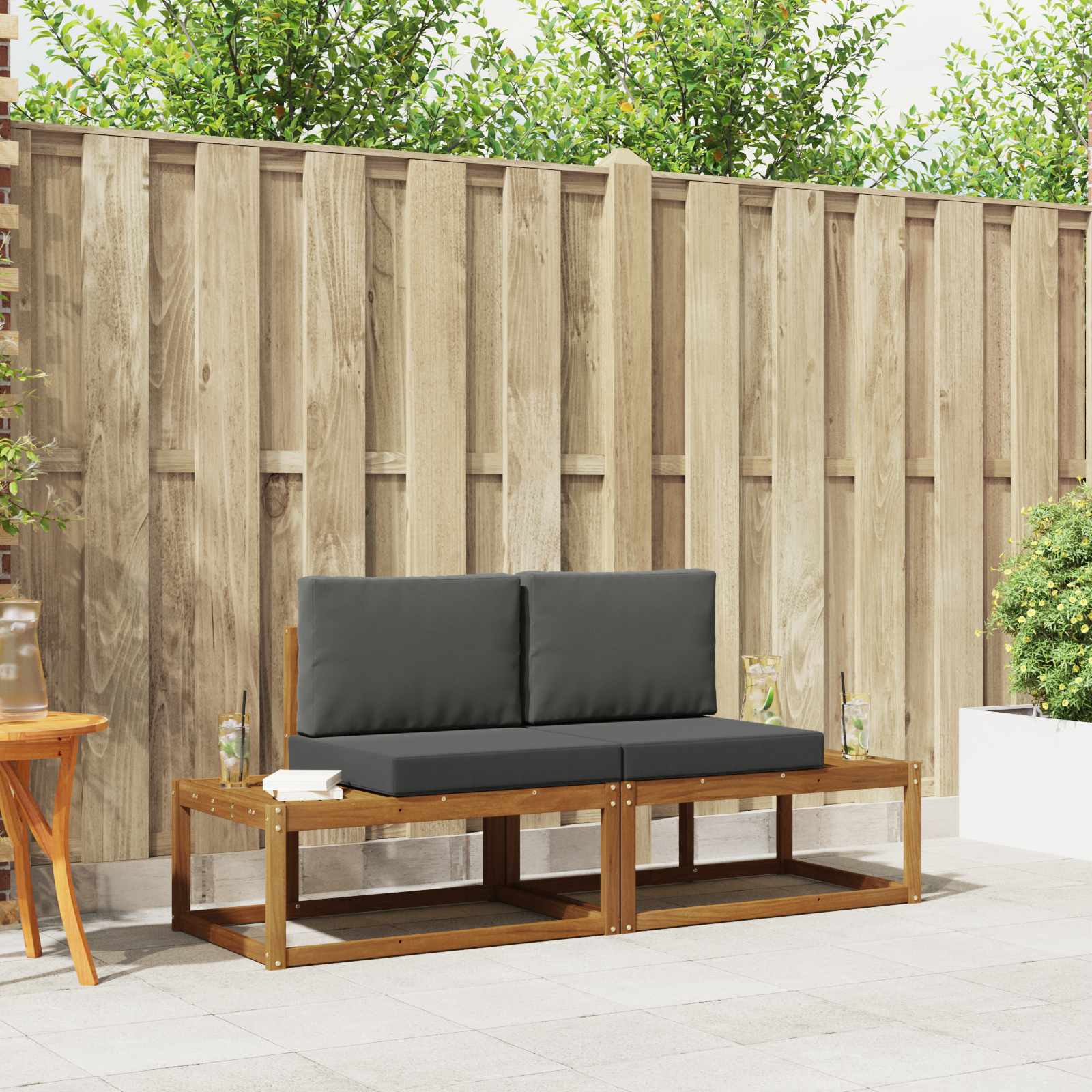 Outdoor-Sofagarnitur 2 stk. Natur