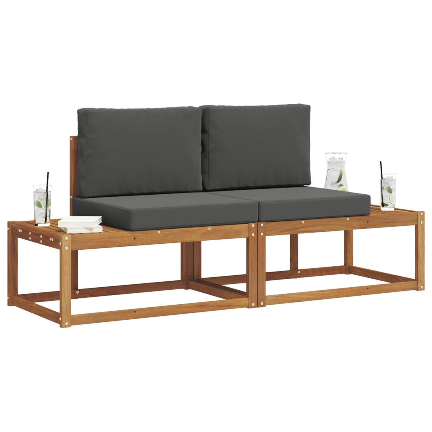 Outdoor-Sofagarnitur 2 stk. Natur