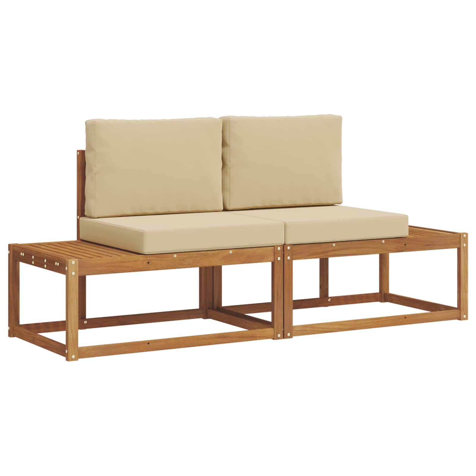 Outdoor-Sofagarnitur 2 stk. Natur