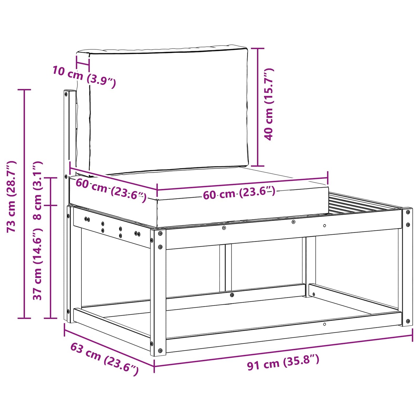 Outdoor-Sofagarnitur 2 stk. Natur
