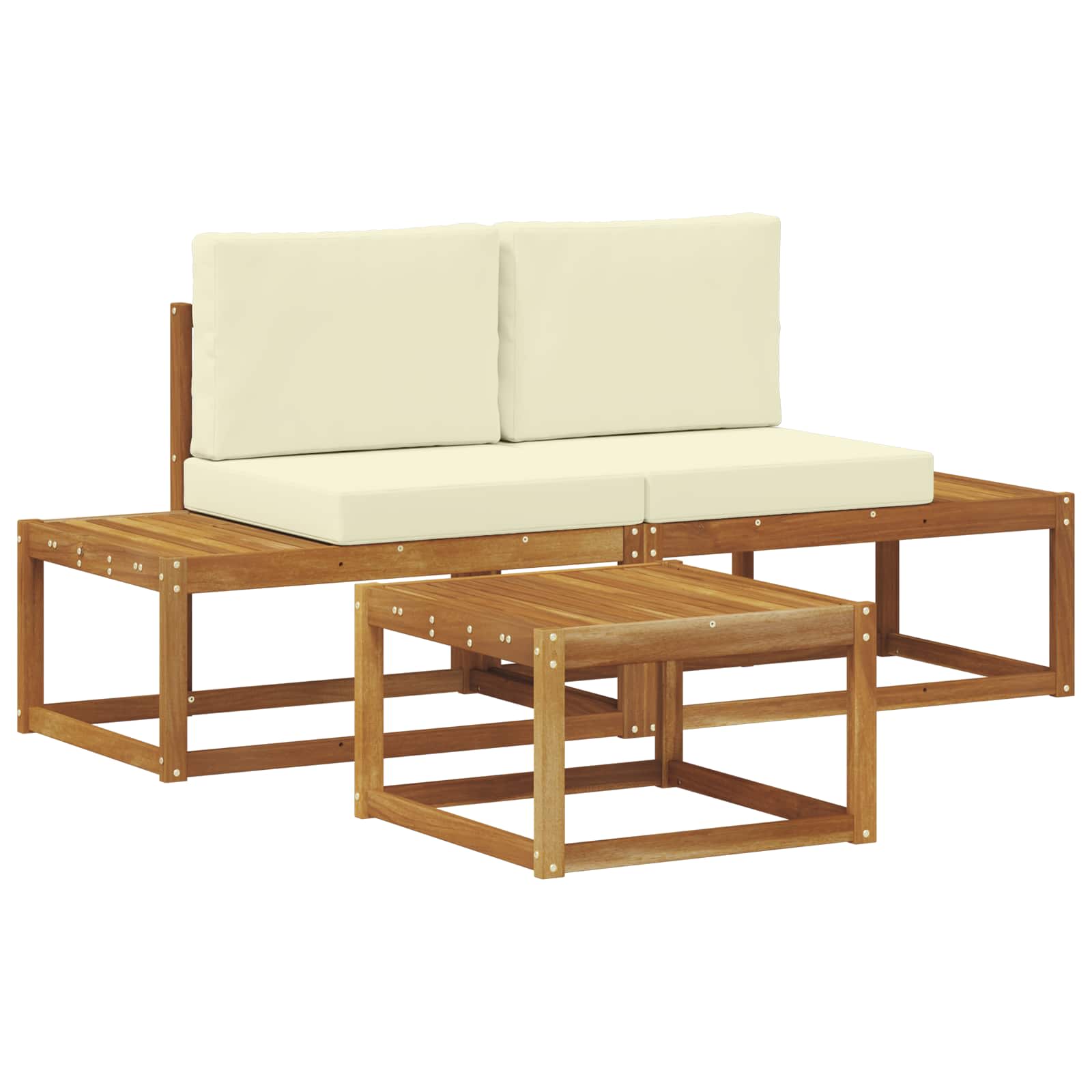 Outdoor-Sofagarnitur 3 stk. Natur