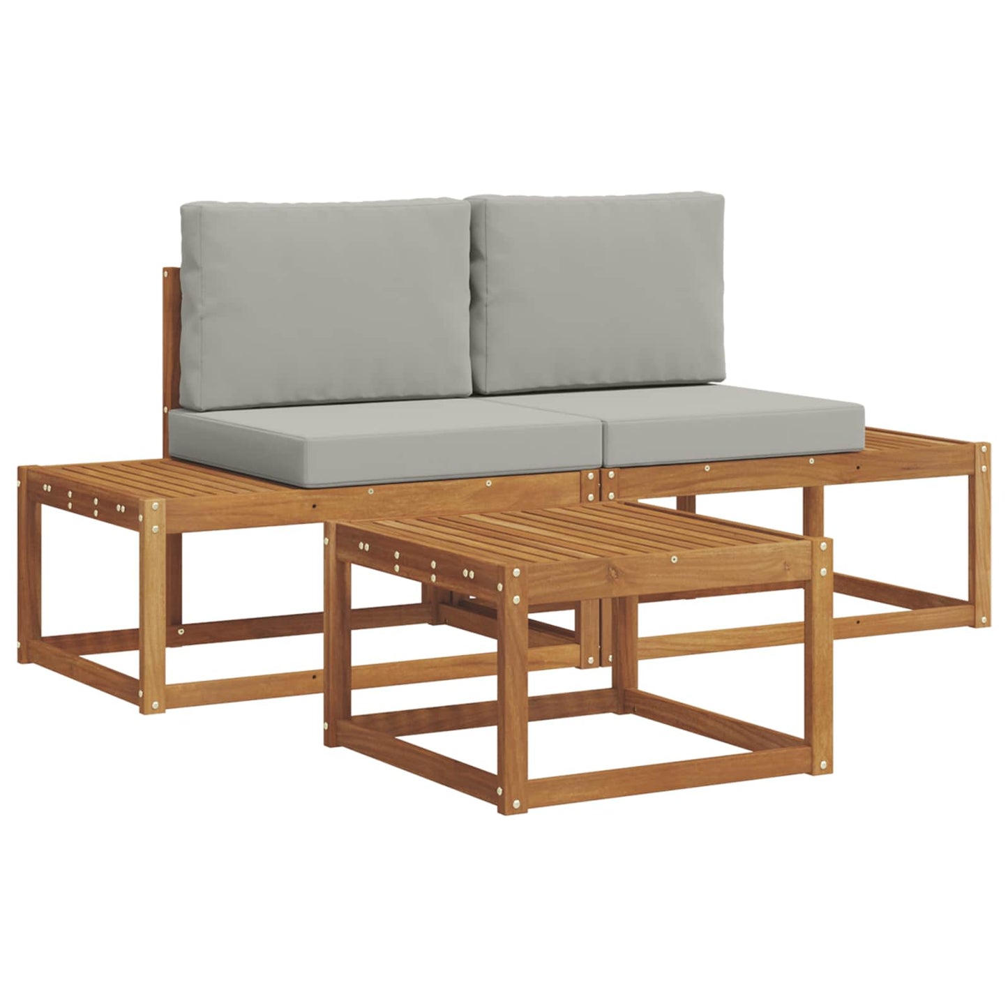 Outdoor-Sofagarnitur 3 stk. Natur