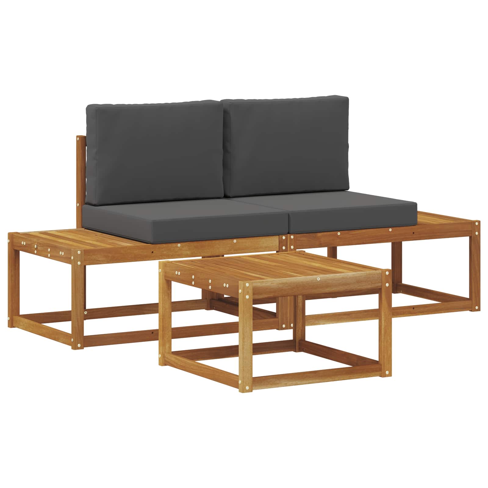 Outdoor-Sofagarnitur 3 stk. Natur