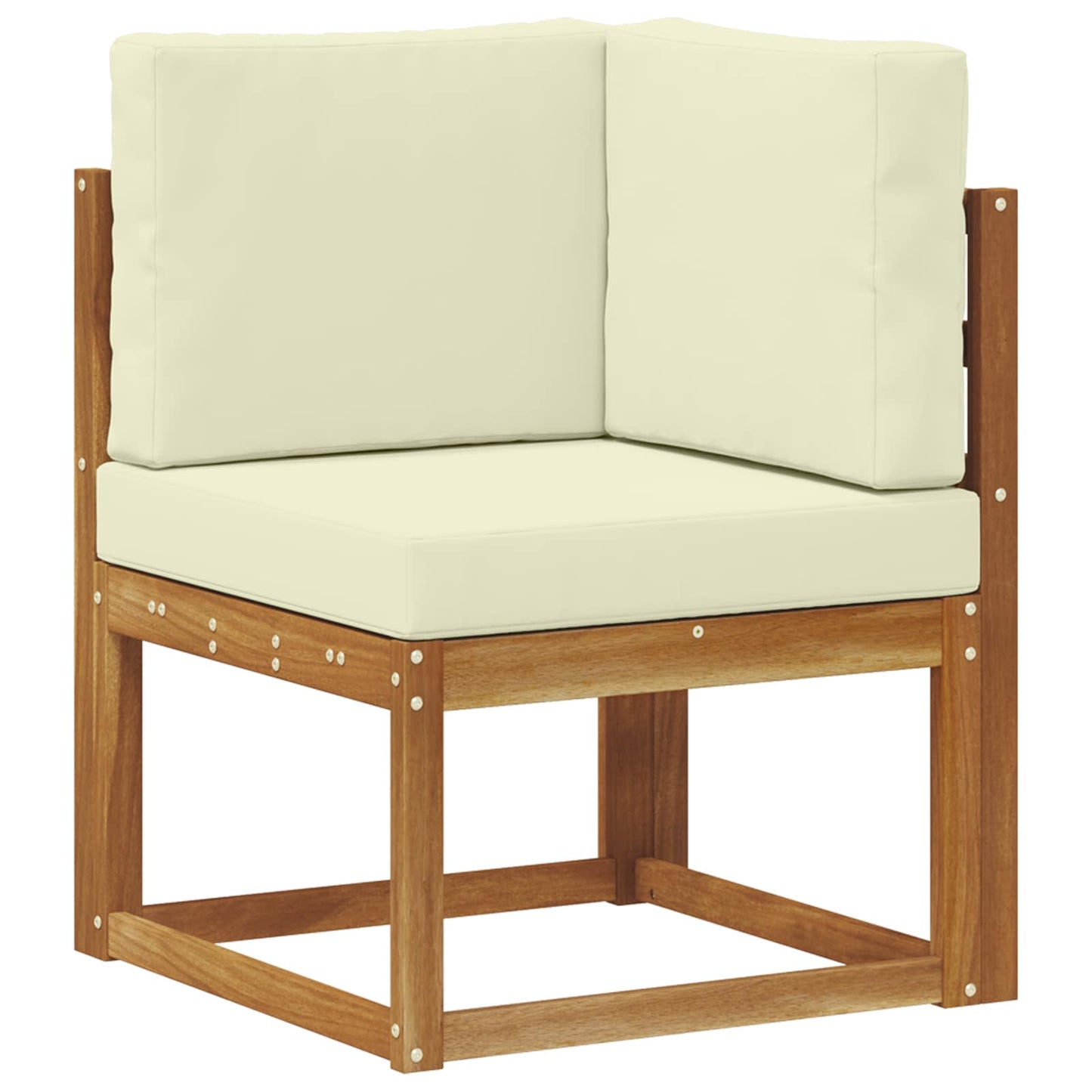 Outdoor-Sofagarnitur mit Kissen 4 Stück Natur und Creme
