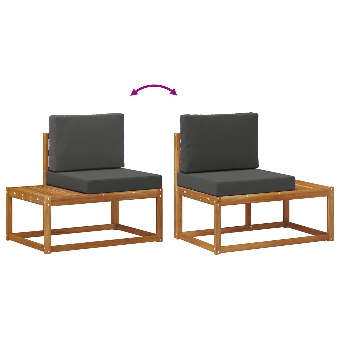 Outdoor-Sofagarnitur mit Kissen 4 Stück Natur und Anthrazit
