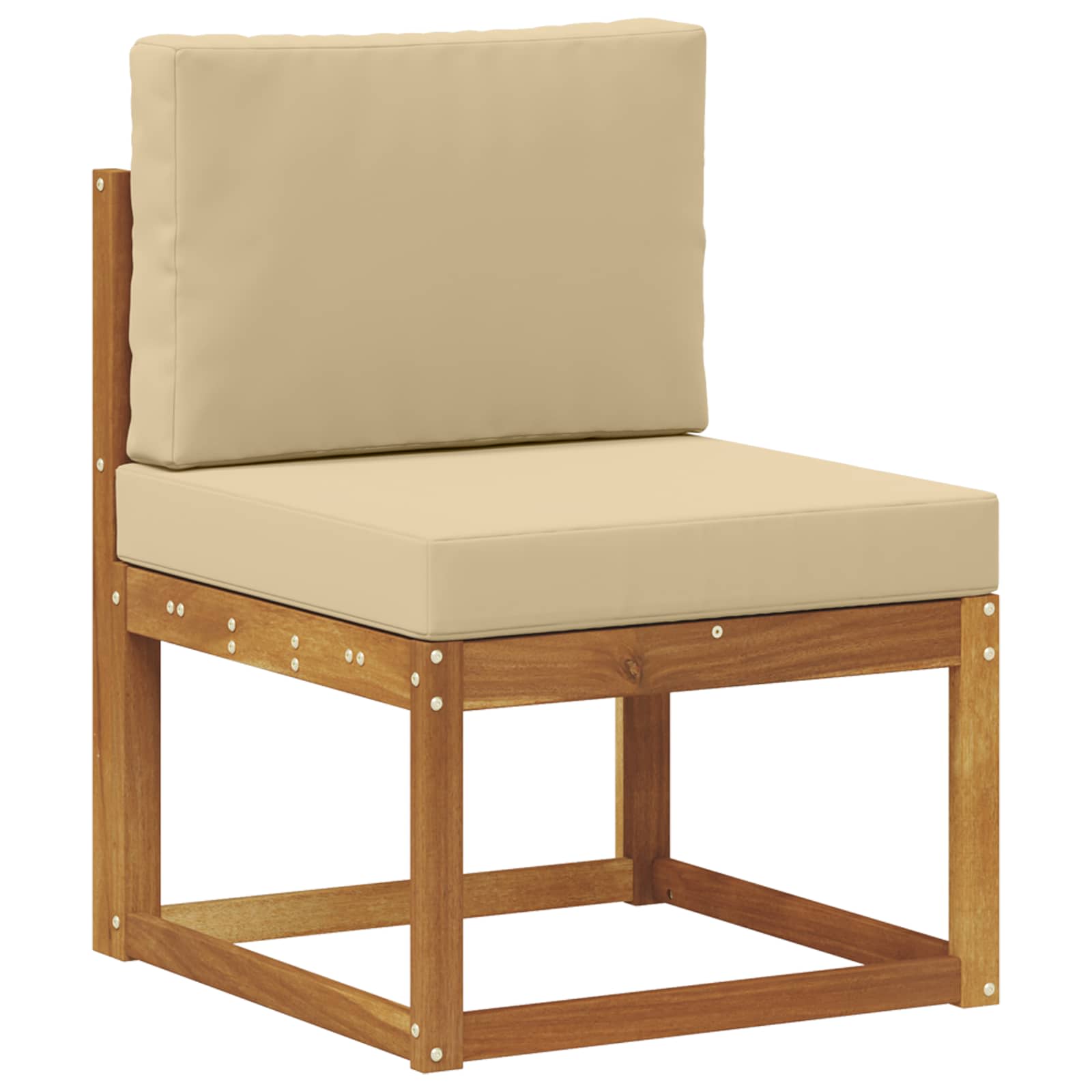 Outdoor-Sofagarnitur mit Kissen 4 Stück Natur und Beige