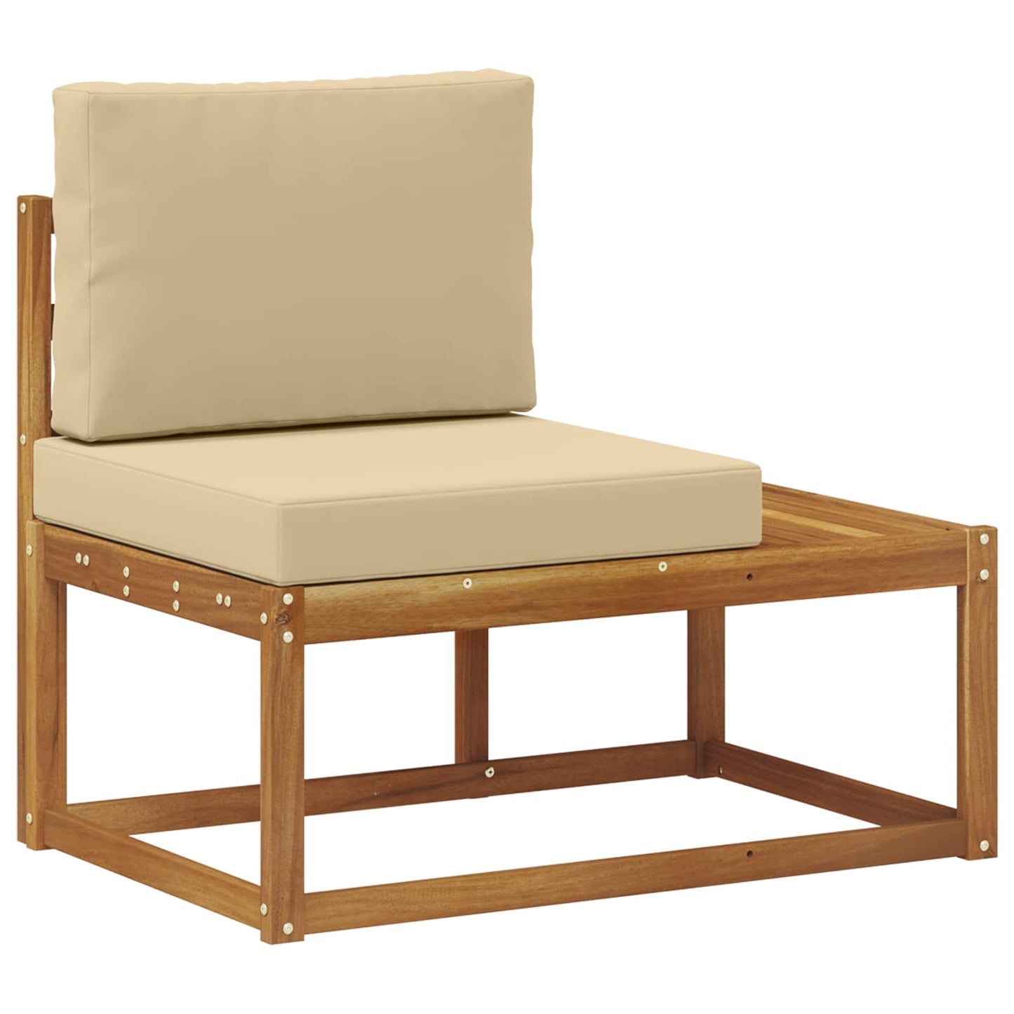 Outdoor-Sofagarnitur mit Kissen 4 Stück Natur und Beige