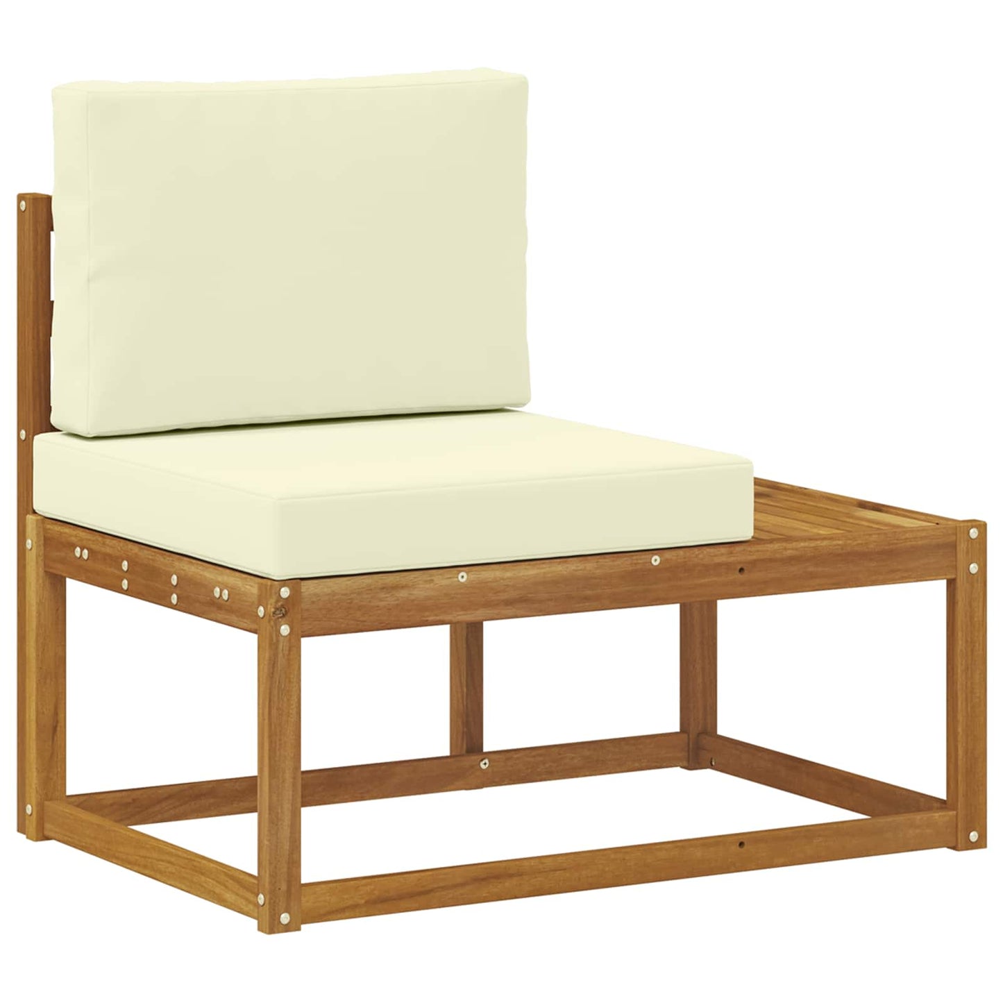 Outdoor-Sofagarnitur mit Kissen 5 Stück Natur und Creme