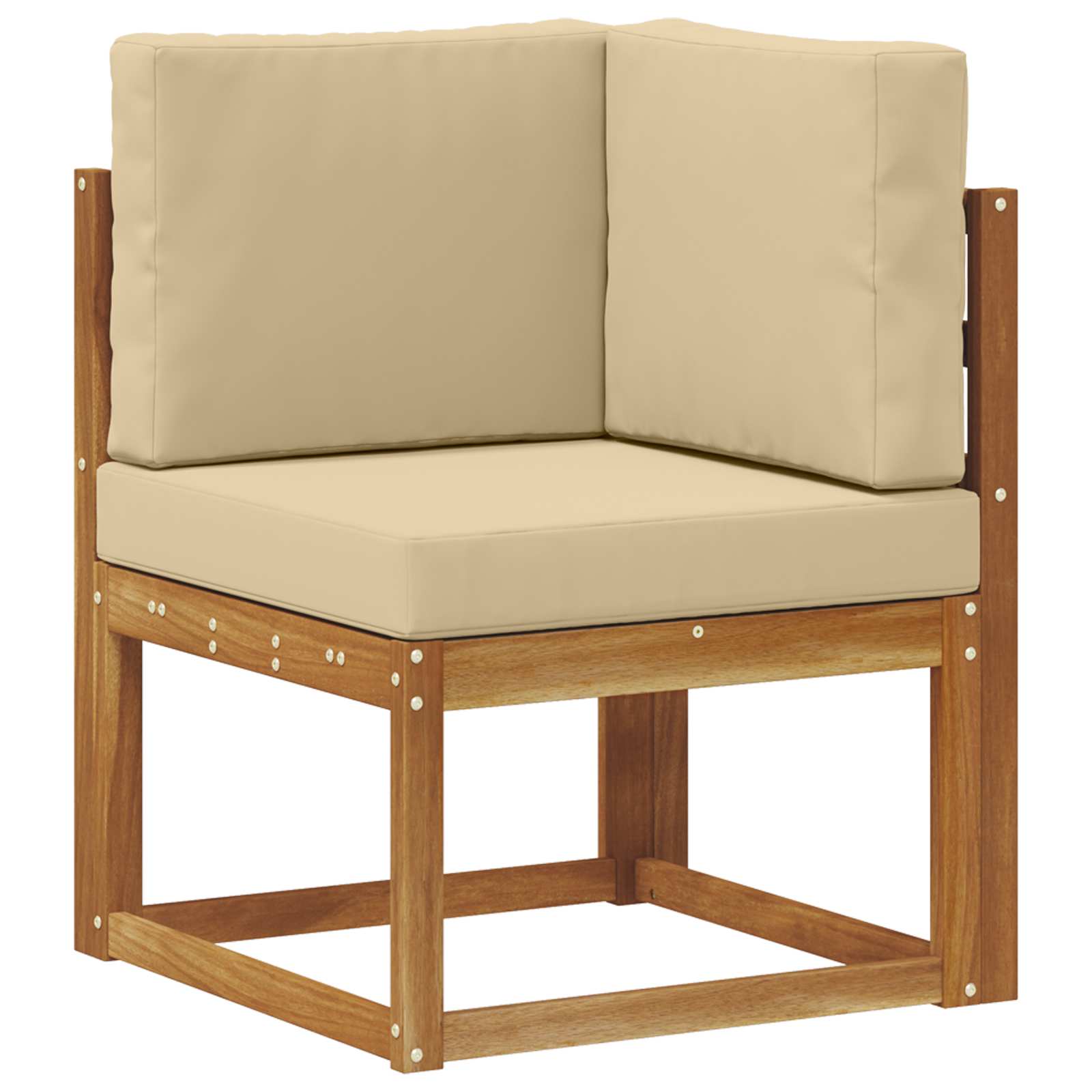 Outdoor-Sofagarnitur mit Kissen 5 Stück Natur und Beige