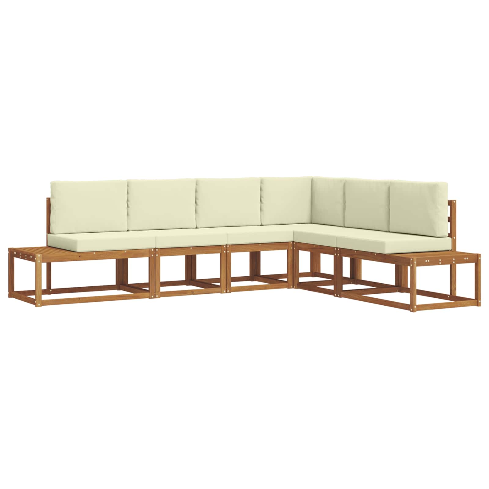 Outdoor-Sofagarnitur mit Kissen 6 Stück Natur und Creme