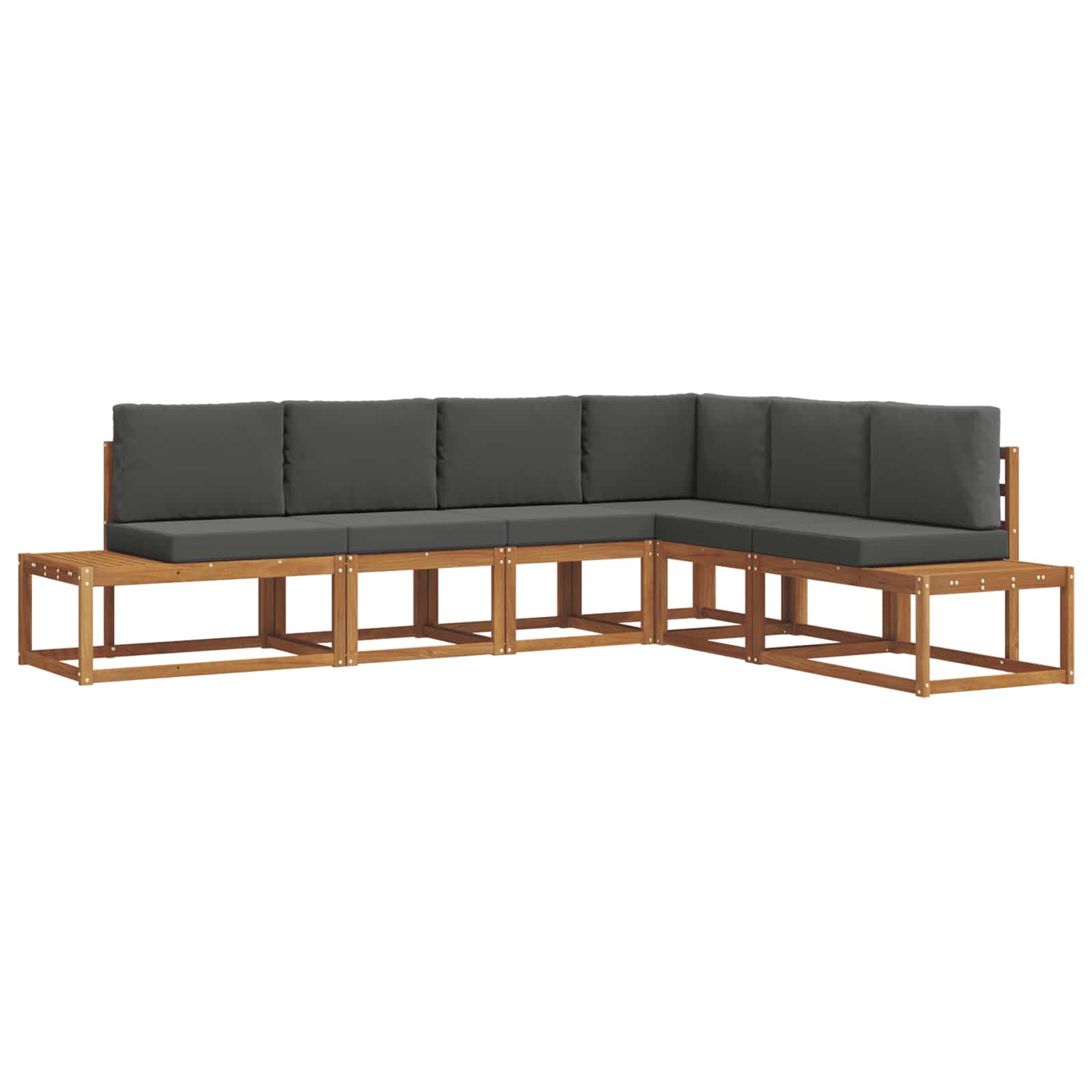 Outdoor-Sofagarnitur mit Kissen 6 Stück Natur und Anthrazit