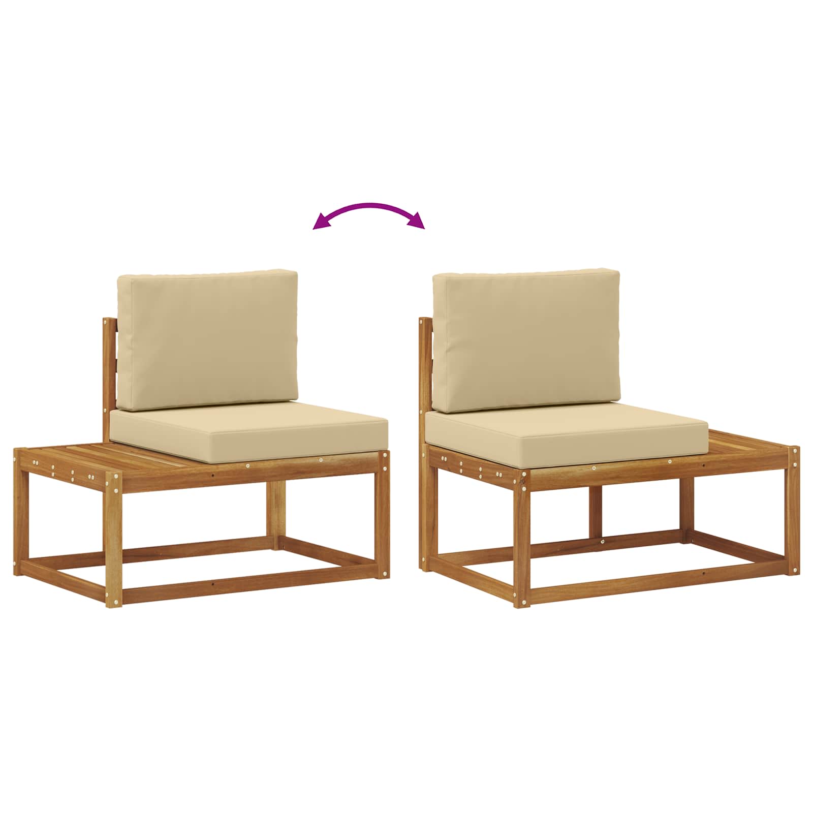 Outdoor-Sofagarnitur mit Kissen 6 Stück Natur und Beige