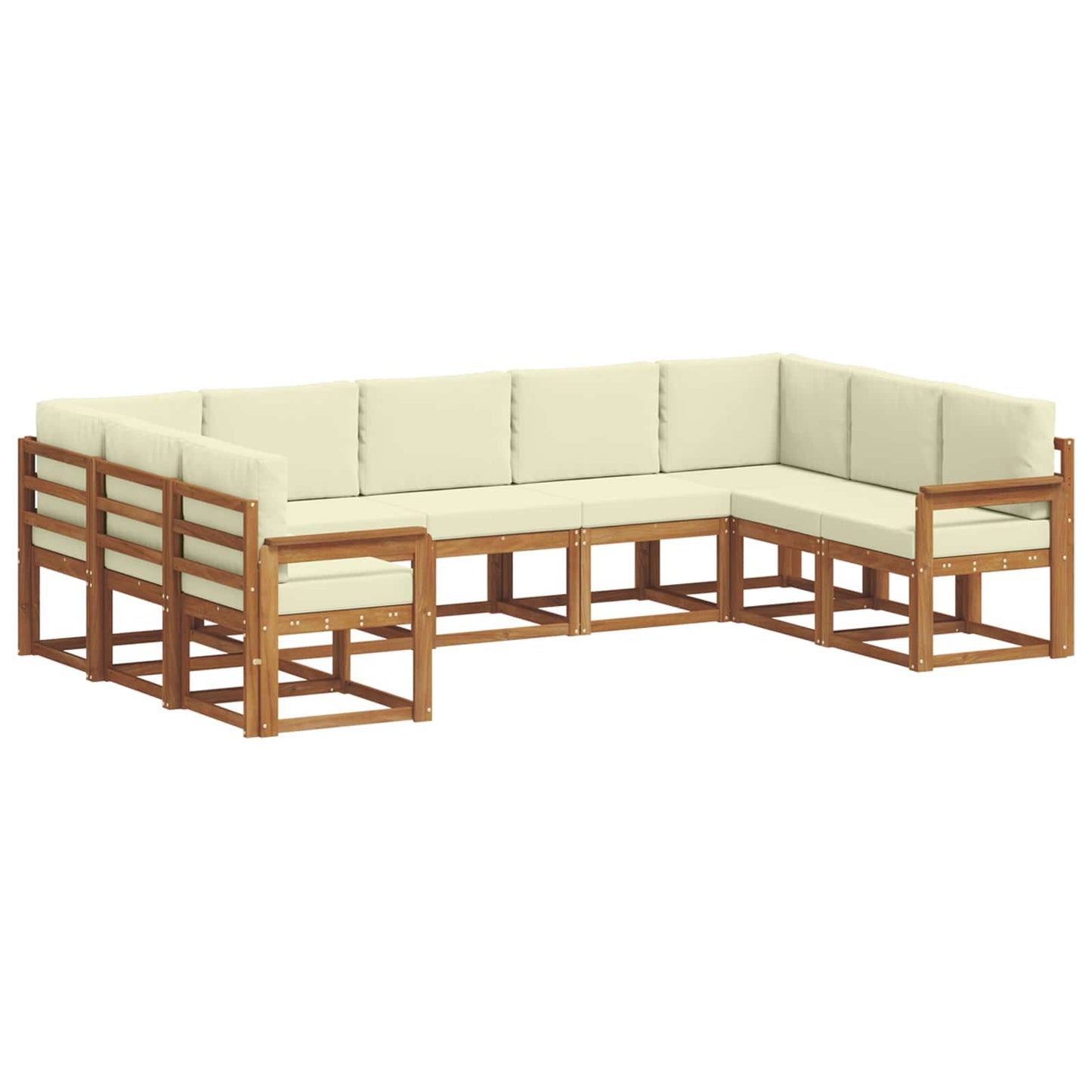 Outdoor-Sofagarnitur 9 stk. Natur und Creme