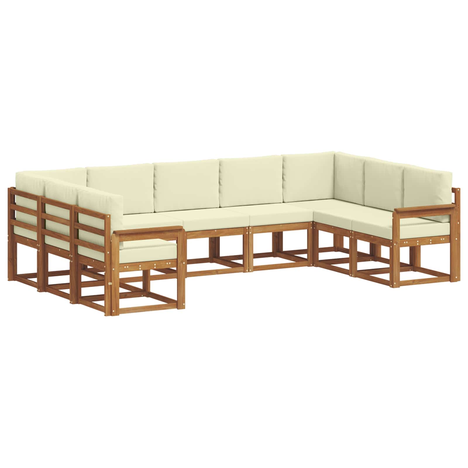 Outdoor-Sofagarnitur 9 stk. Natur und Creme