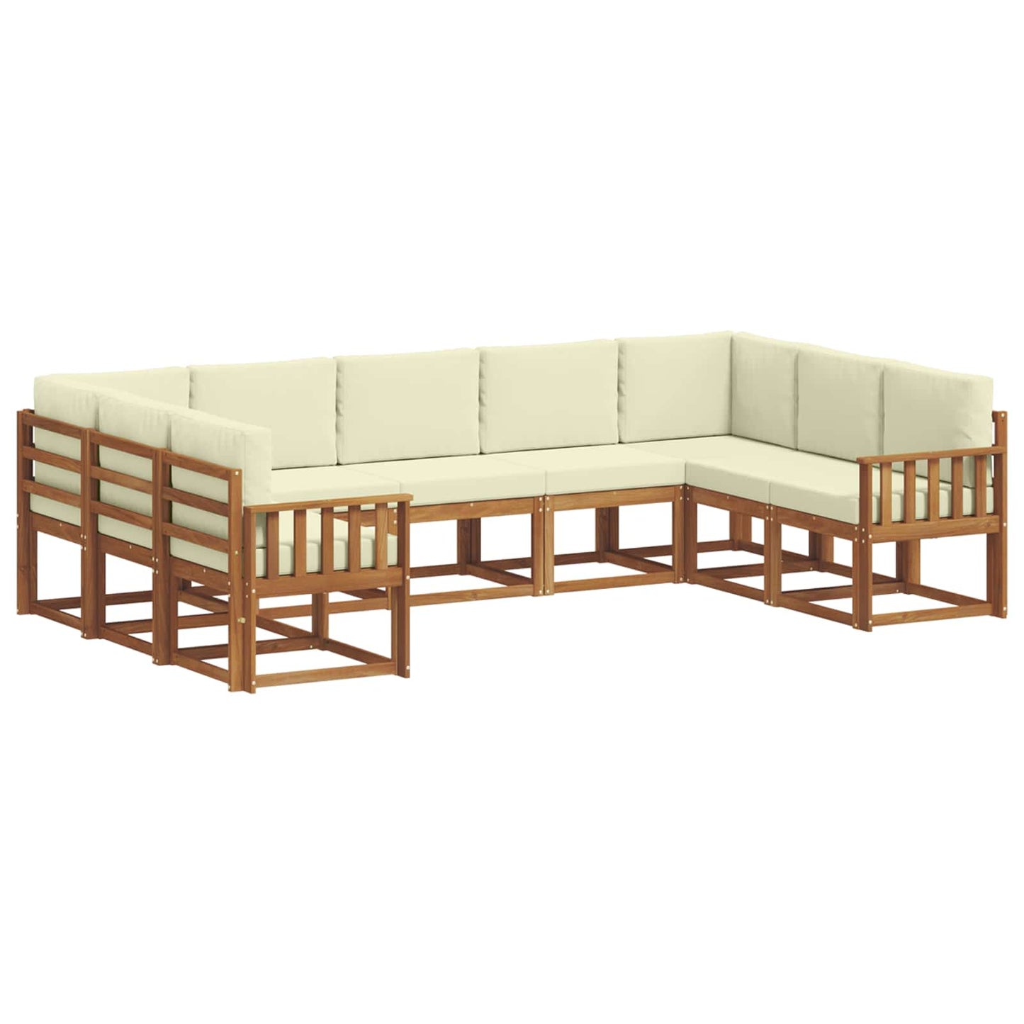 Outdoor-Sofagarnitur 9 stk. Natur und Creme