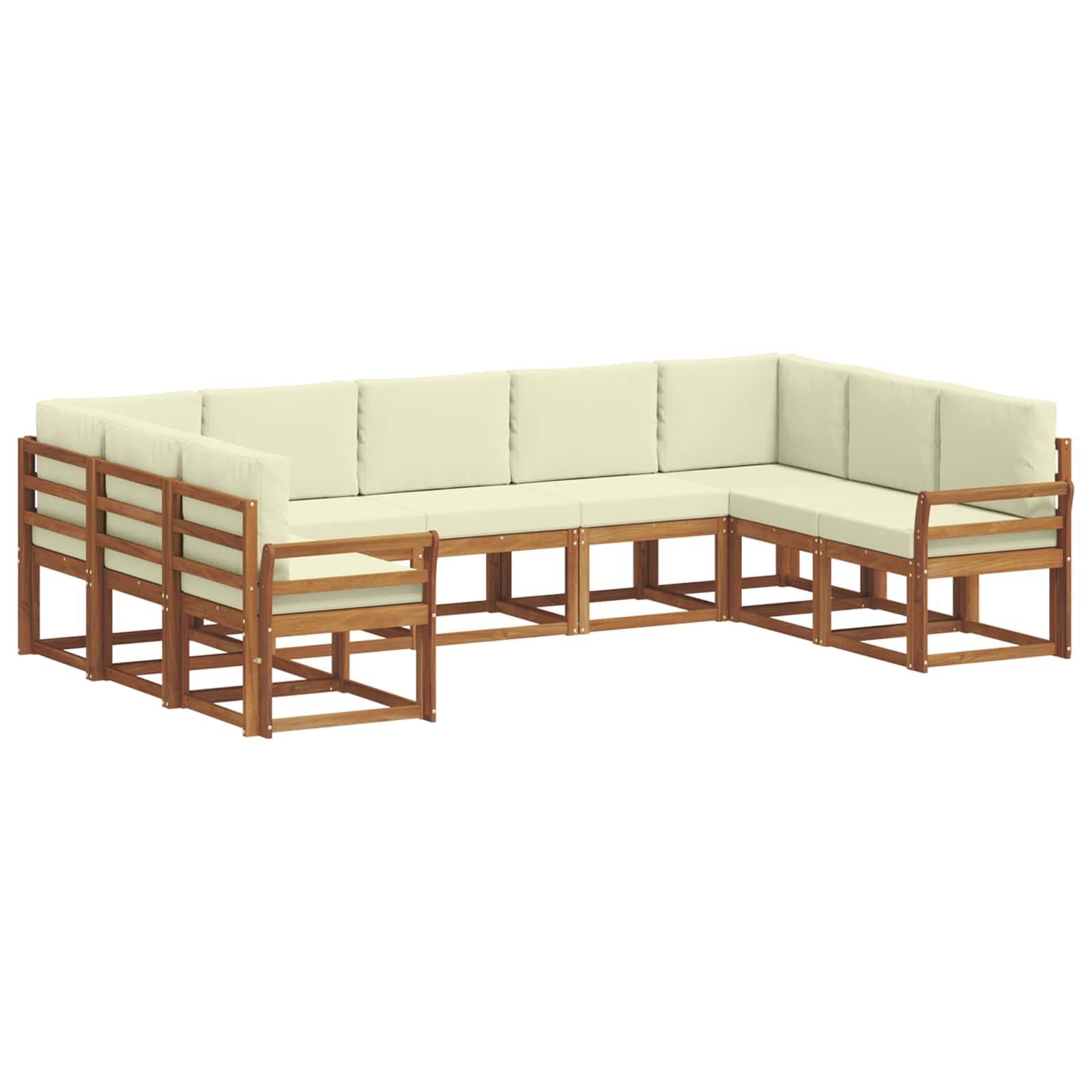 Outdoor-Sofagarnitur 9 stk. Natur und Creme