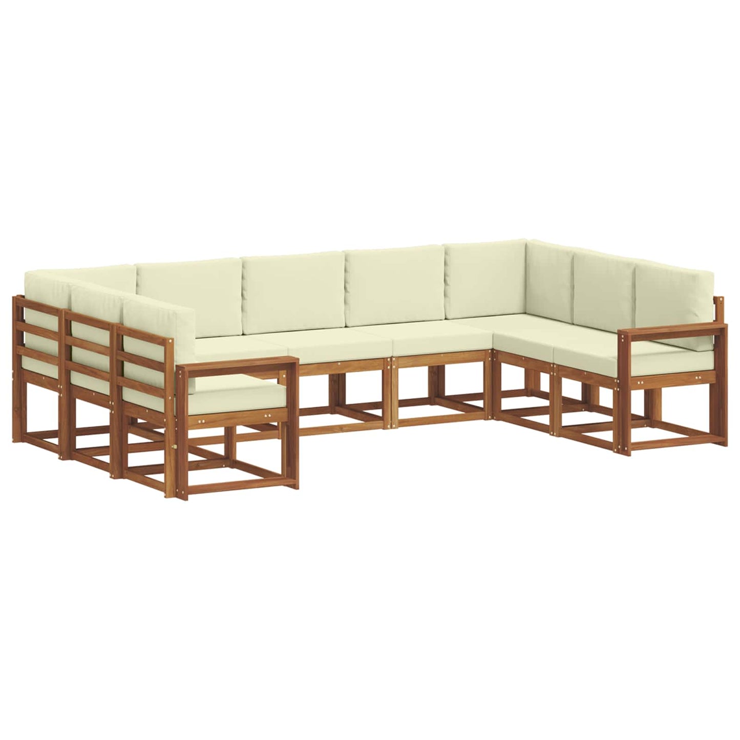 Outdoor-Sofagarnitur 9 stk. Natur und Creme