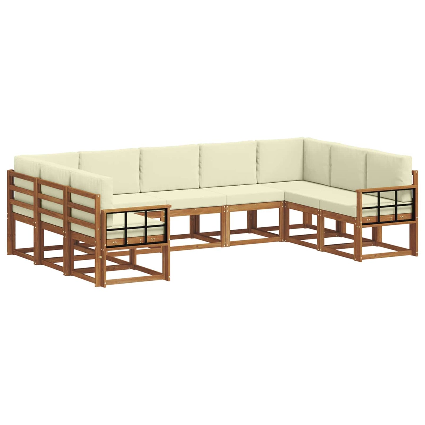 Outdoor-Sofagarnitur 9 stk. Natur und Creme