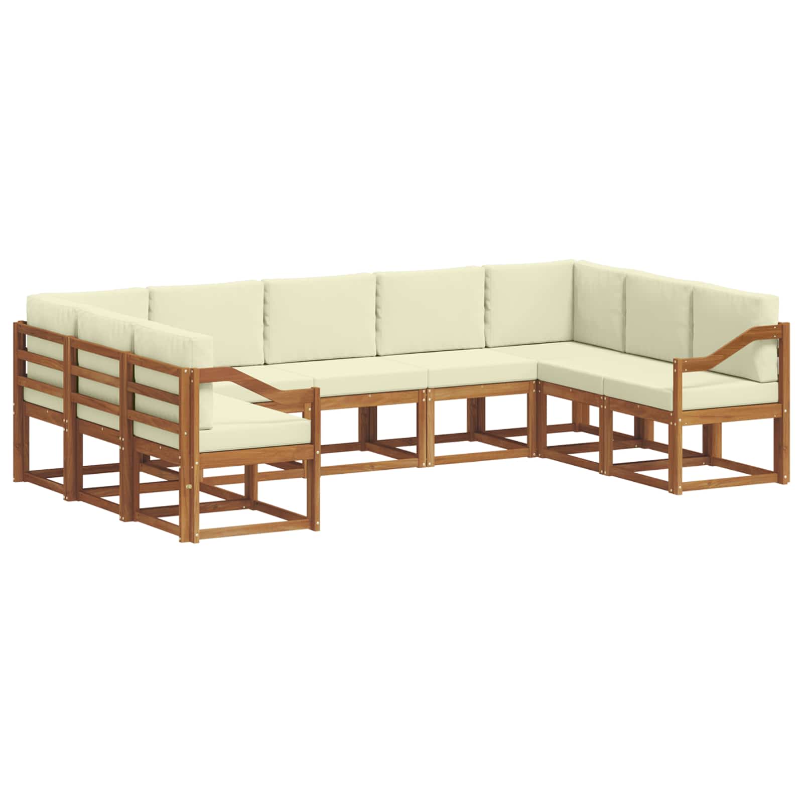 Outdoor-Sofagarnitur 9 stk. Natur und Creme
