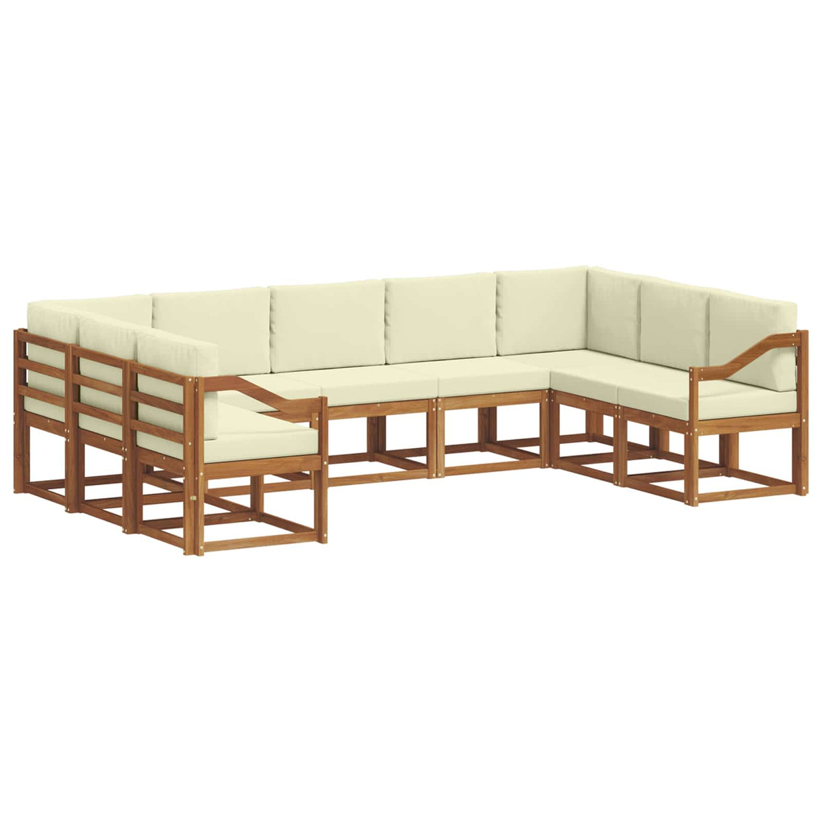 Outdoor-Sofagarnitur 9 stk. Natur und Creme