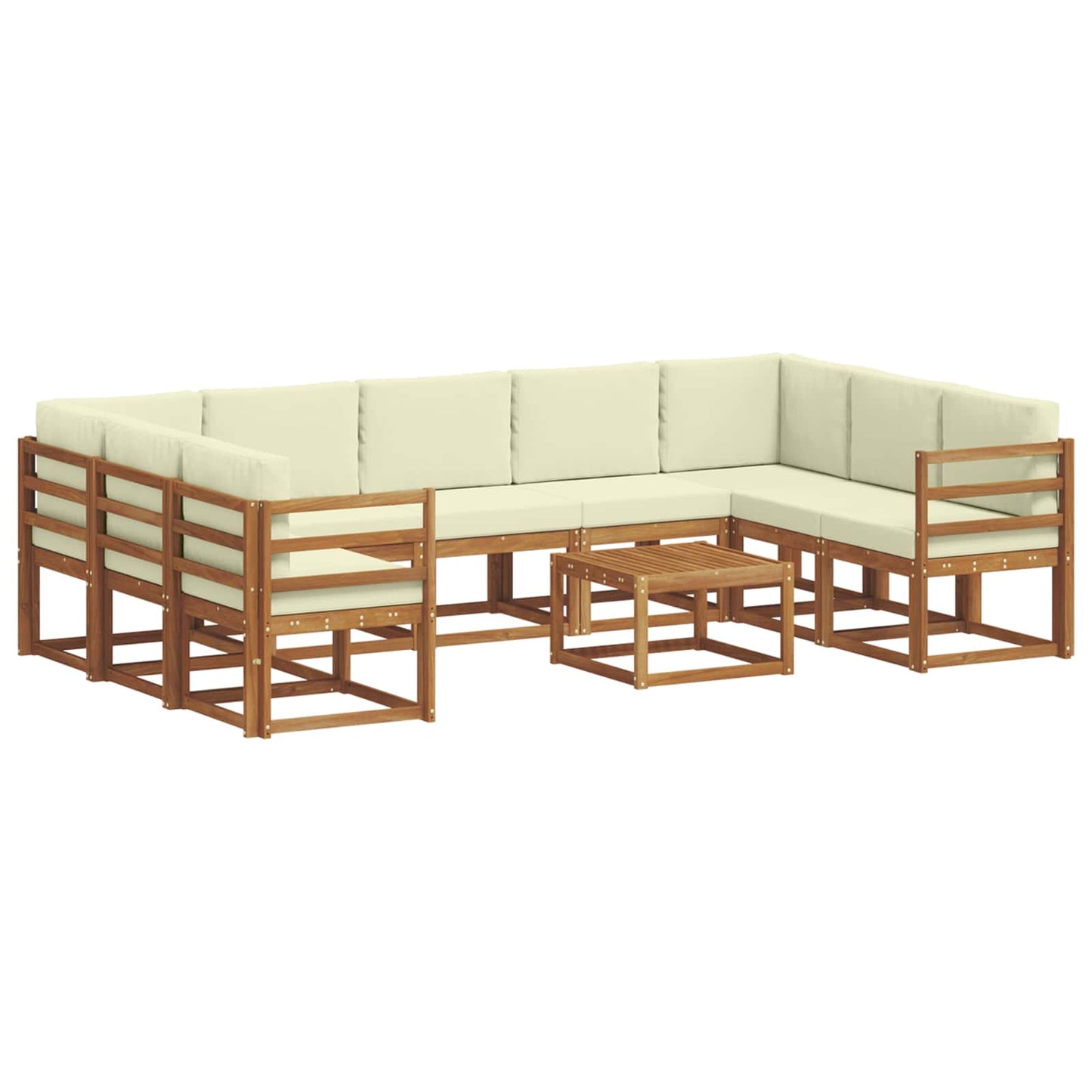 Outdoor-Sofagarnitur 10 stk. Natur und Creme