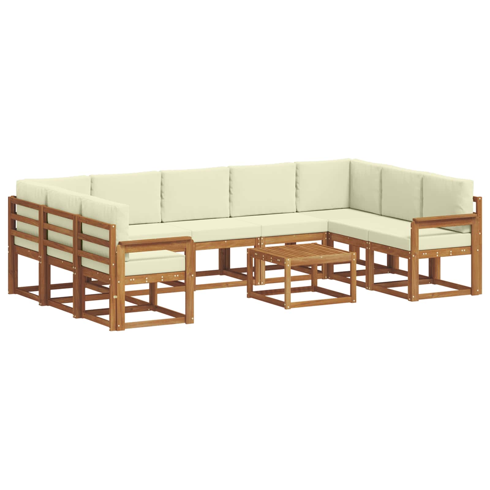 Outdoor-Sofagarnitur 10 stk. Natur und Creme