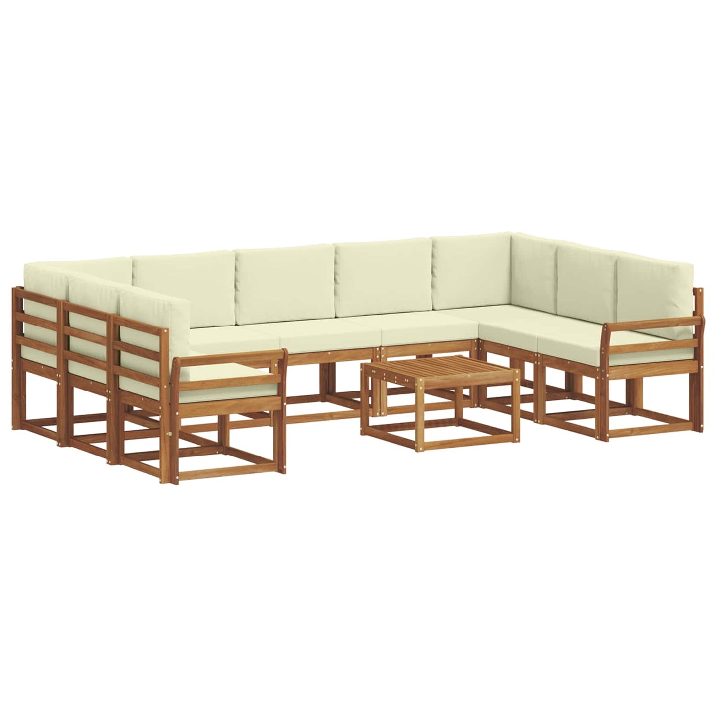 Outdoor-Sofagarnitur 10 stk. Natur und Creme