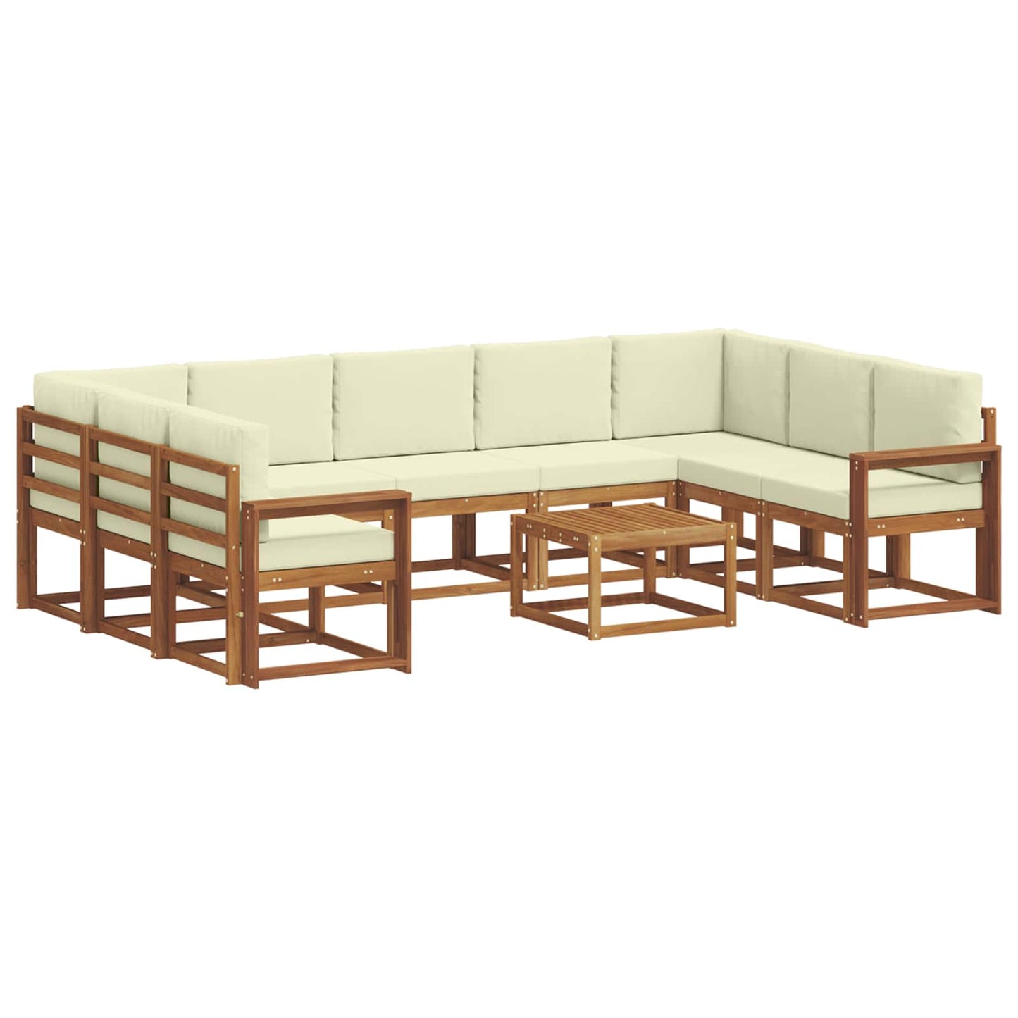 Outdoor-Sofagarnitur 10 stk. Natur und Creme