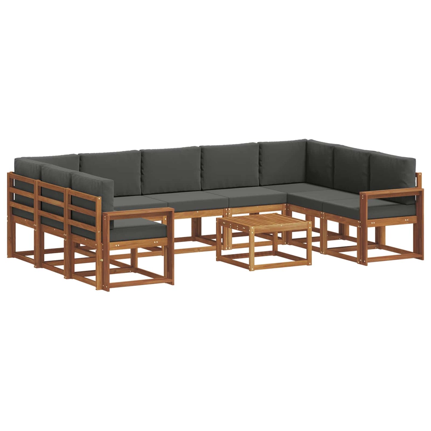 Outdoor-Sofagarnitur 10 stk. Natur und Anthrazit