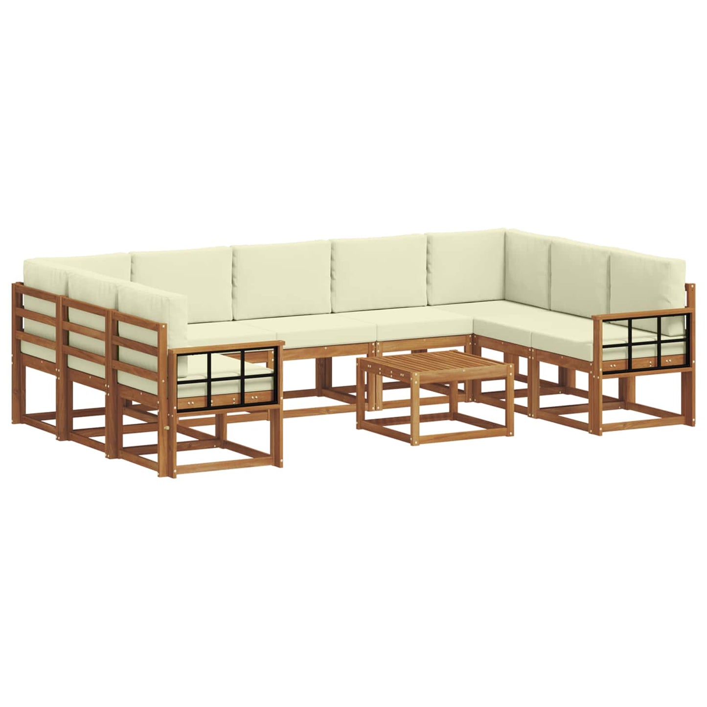 Outdoor-Sofagarnitur 10 stk. Natur und Creme