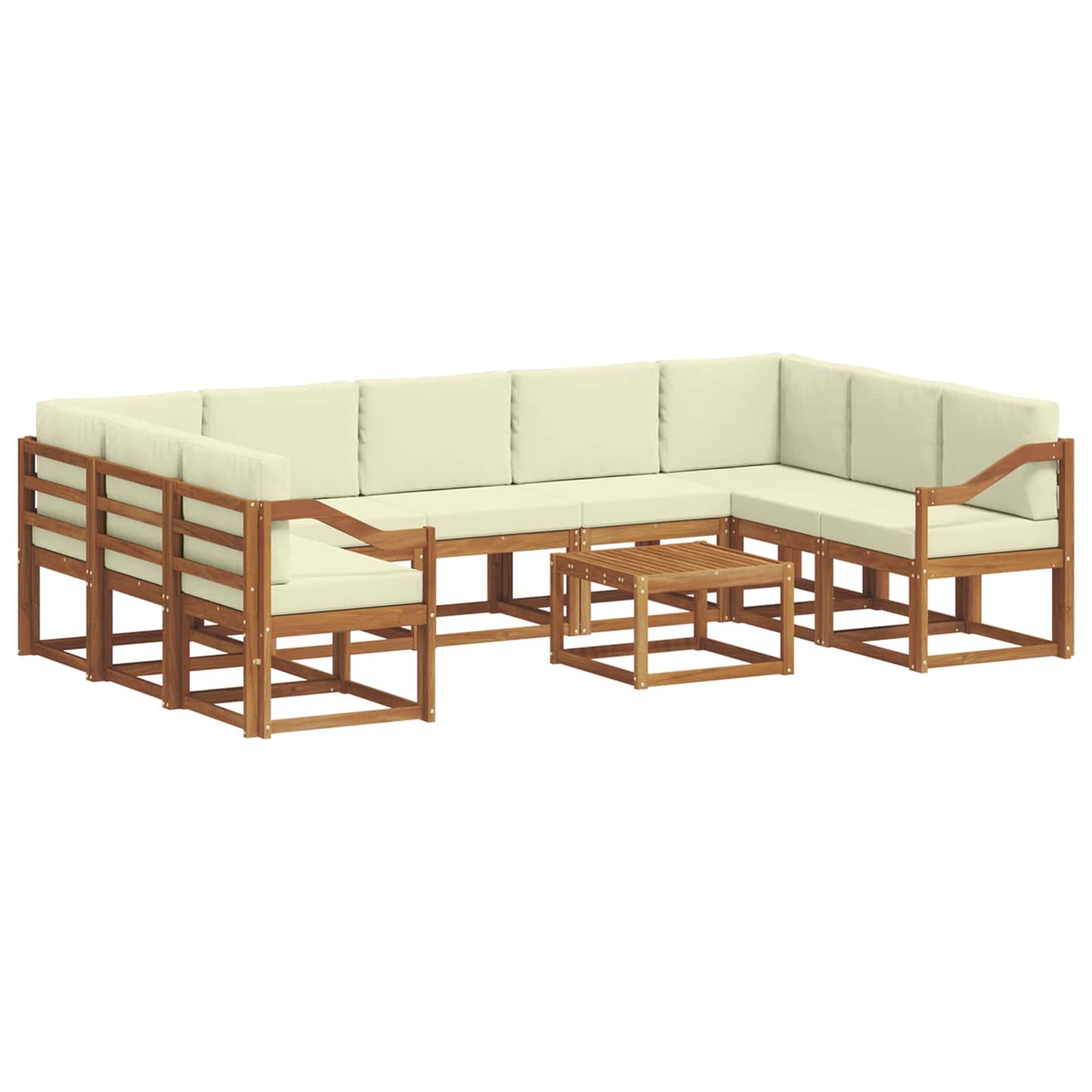 Outdoor-Sofagarnitur 10 stk. Natur und Creme