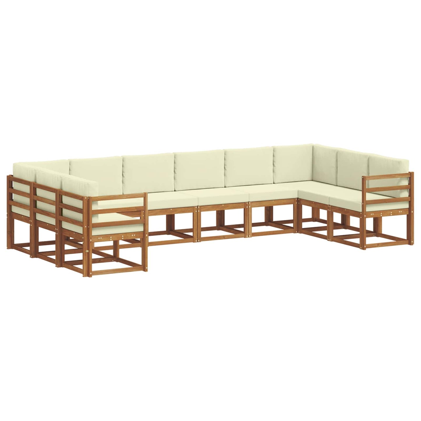 Outdoor-Sofagarnitur 10 stk. Natur und Creme