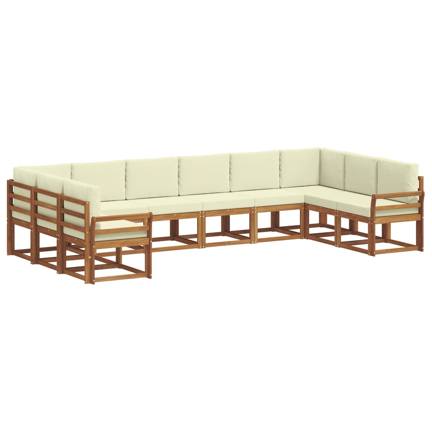 Outdoor-Sofagarnitur 10 stk. Natur und Creme