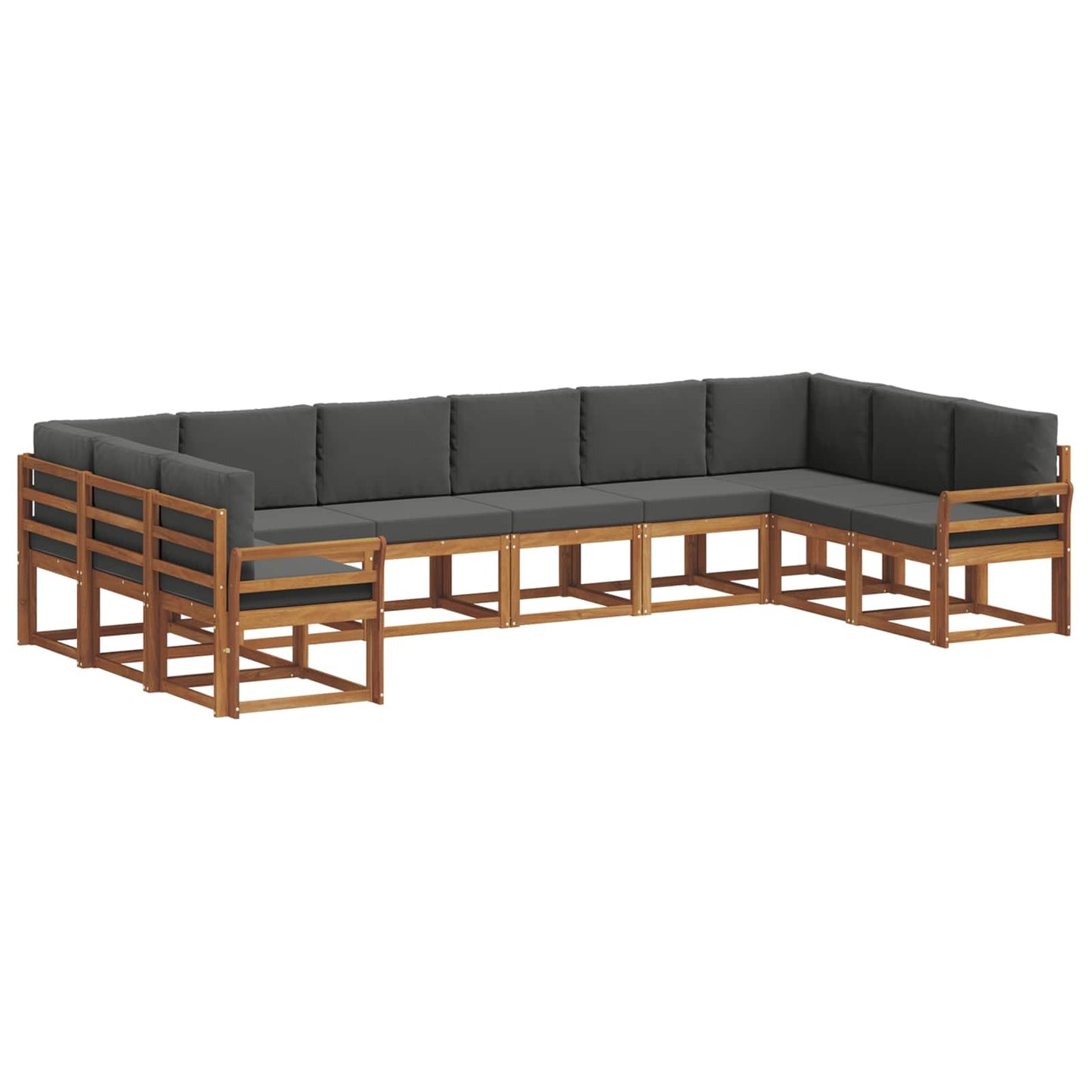 Outdoor-Sofagarnitur 10 stk. Natur und Anthrazit