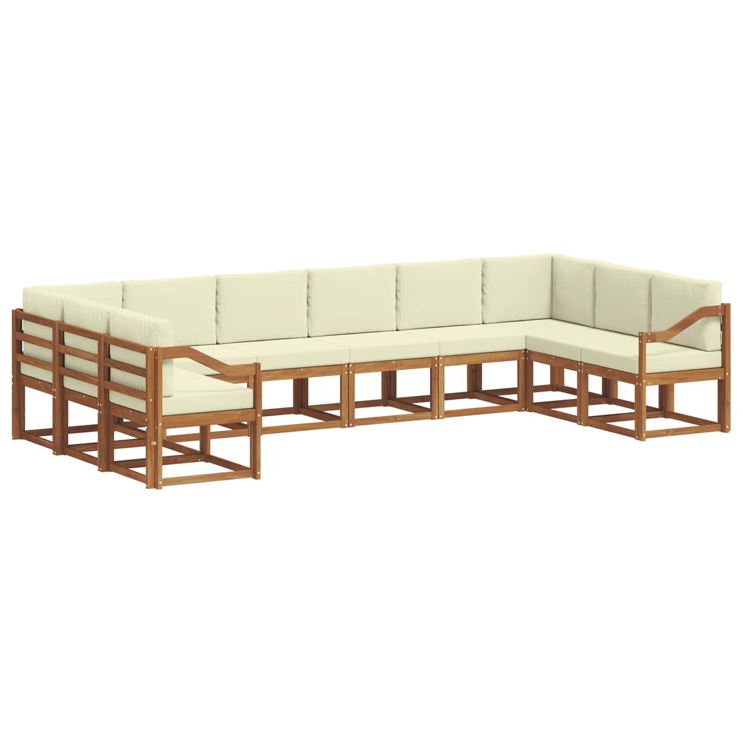 Outdoor-Sofagarnitur 10 stk. Natur und Creme
