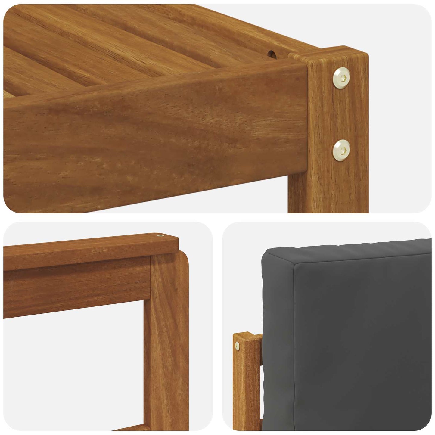 Outdoor-Sofagarnitur 11 stk. Natur und Anthrazit