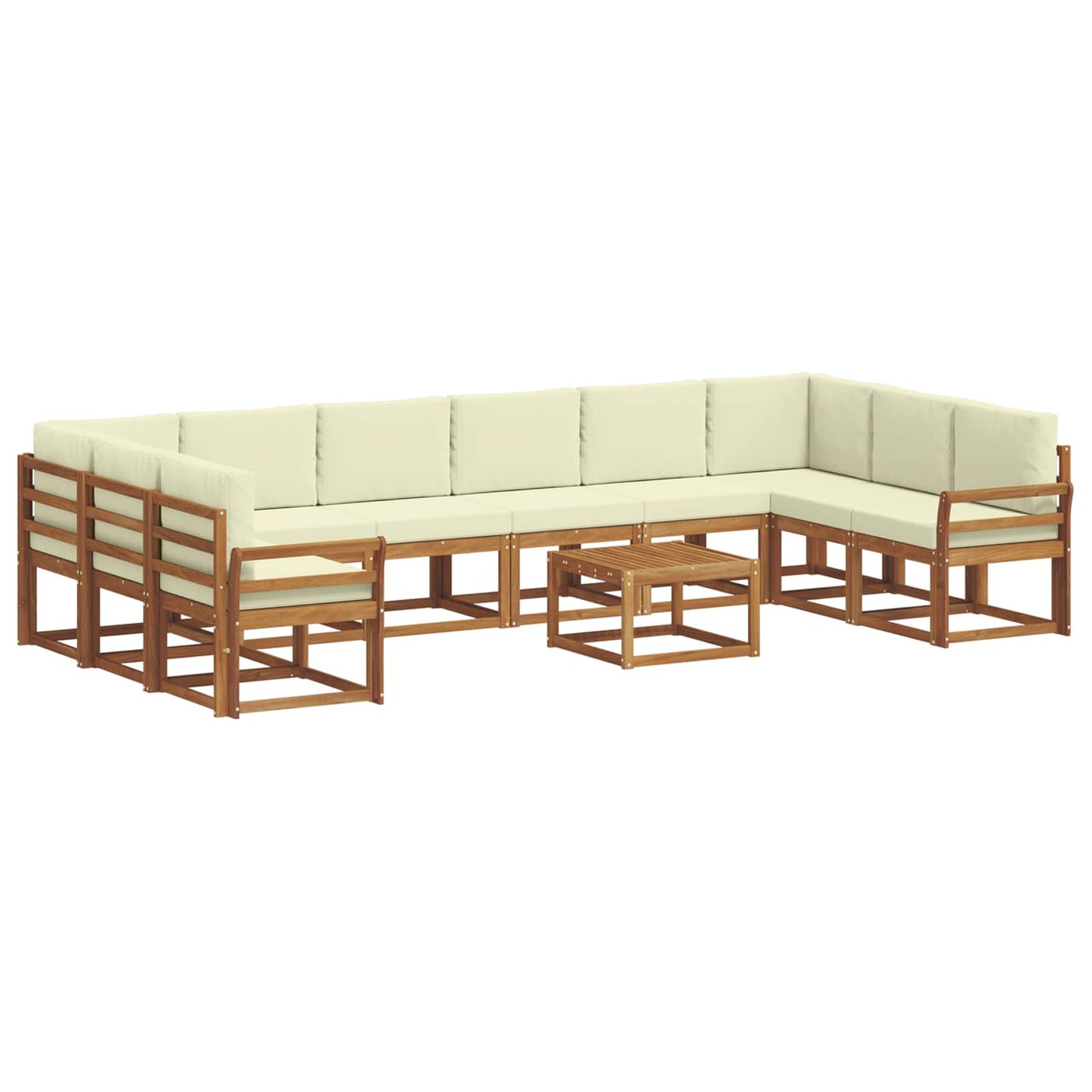 Outdoor-Sofagarnitur 11 stk. Natur und Creme
