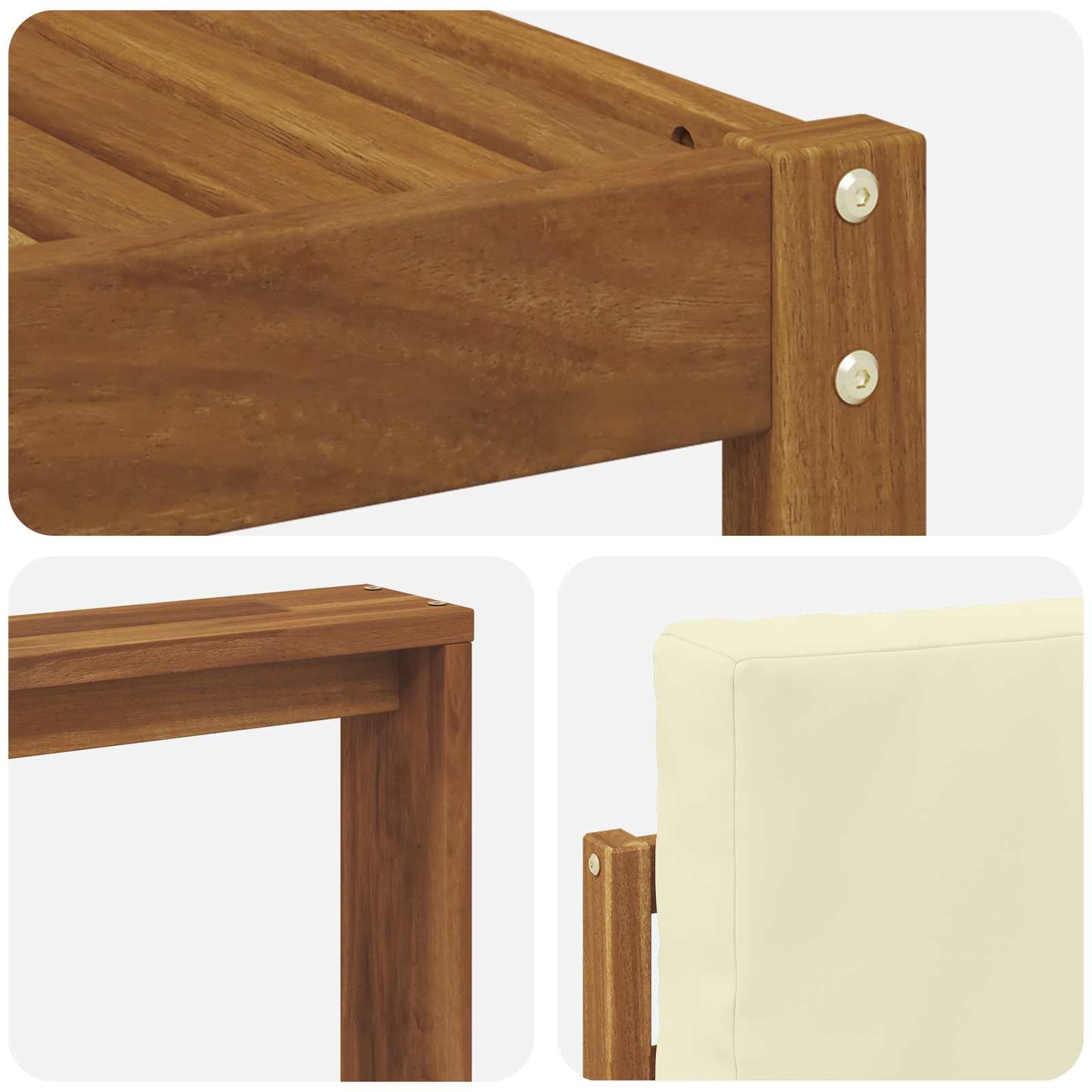 Outdoor-Sofagarnitur 11 stk. Natur und Creme