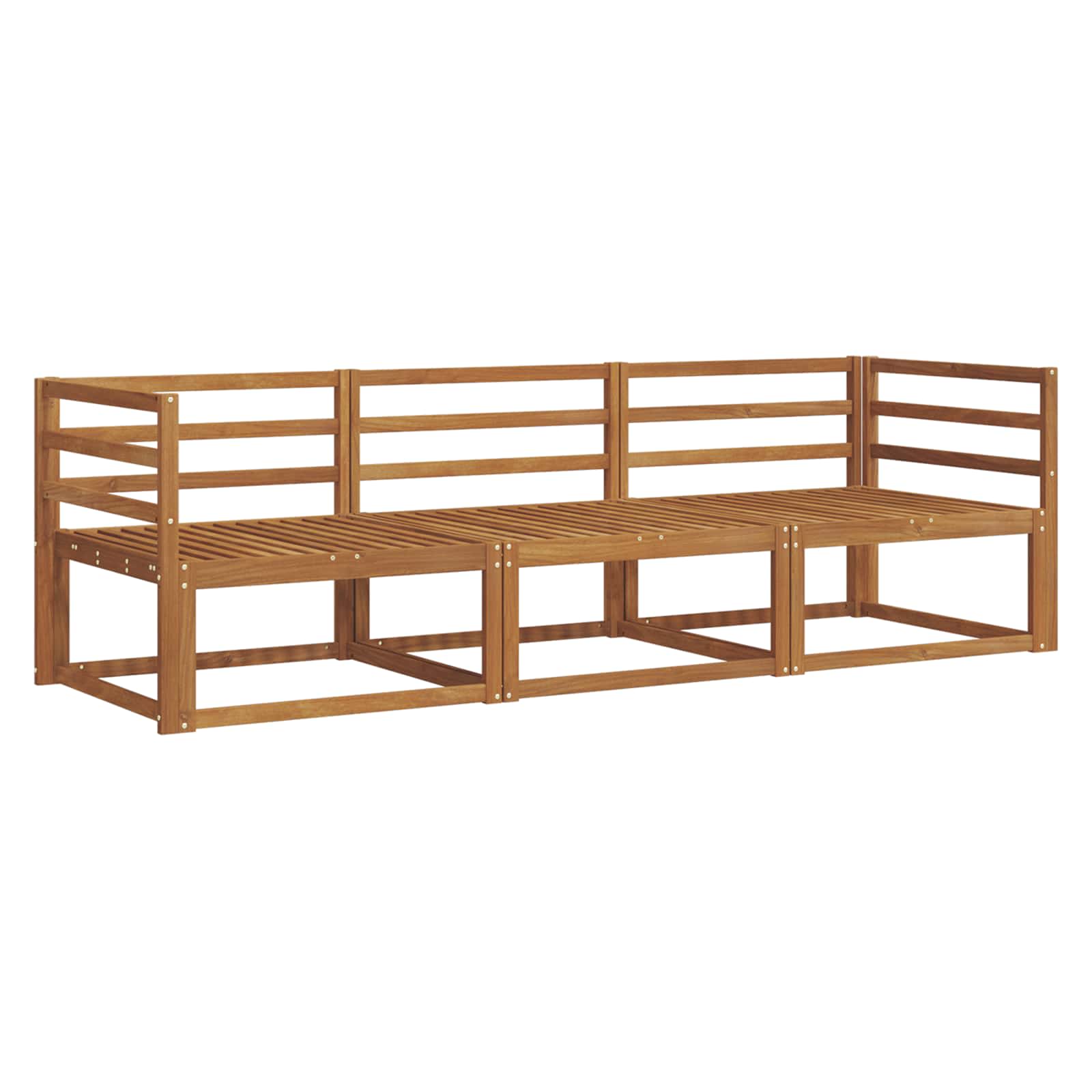 Outdoor-Sofagarnitur 3 stk. Natur Massivholz Akazie